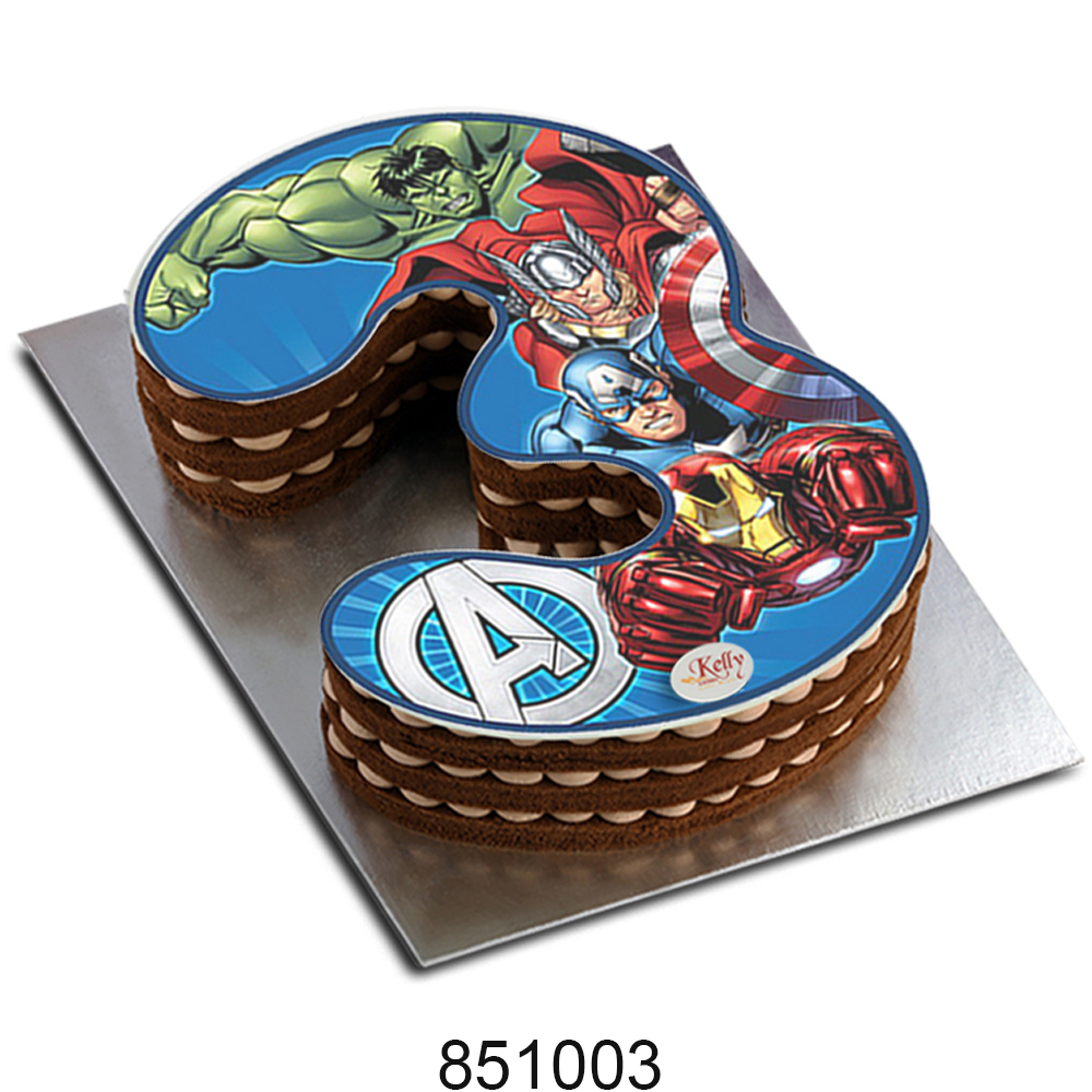 No. 3 Avangers Edible Image Cake