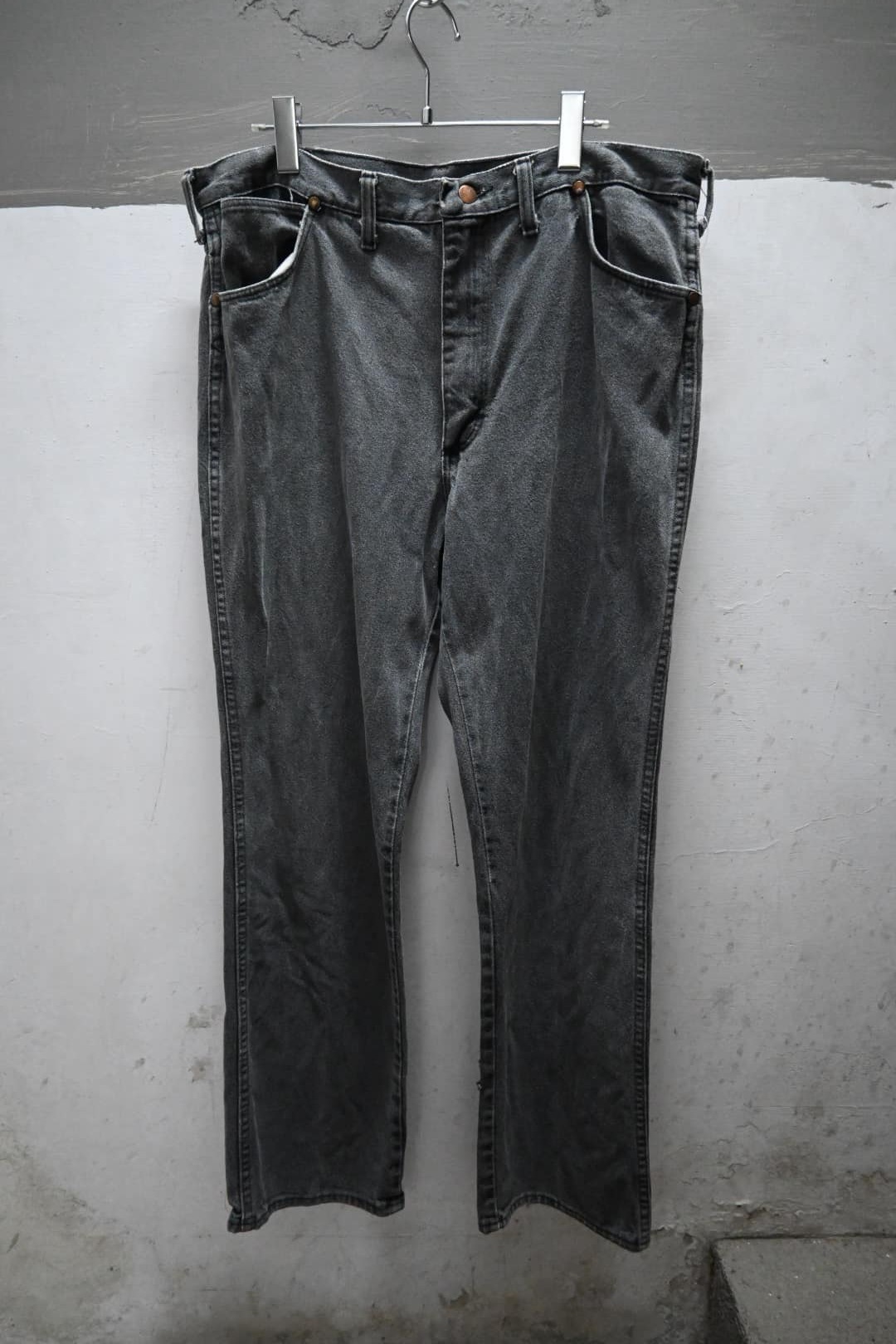 90s Wrangler 936BLK Black Jeans Made in USA W38 *Small Bleach