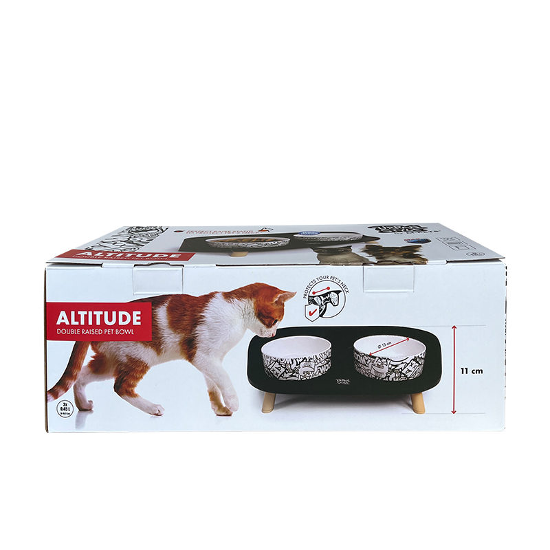 M-Pets 黑白簡約雙碗