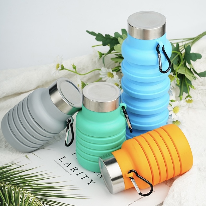 【客製】戶外風矽膠折疊水壺