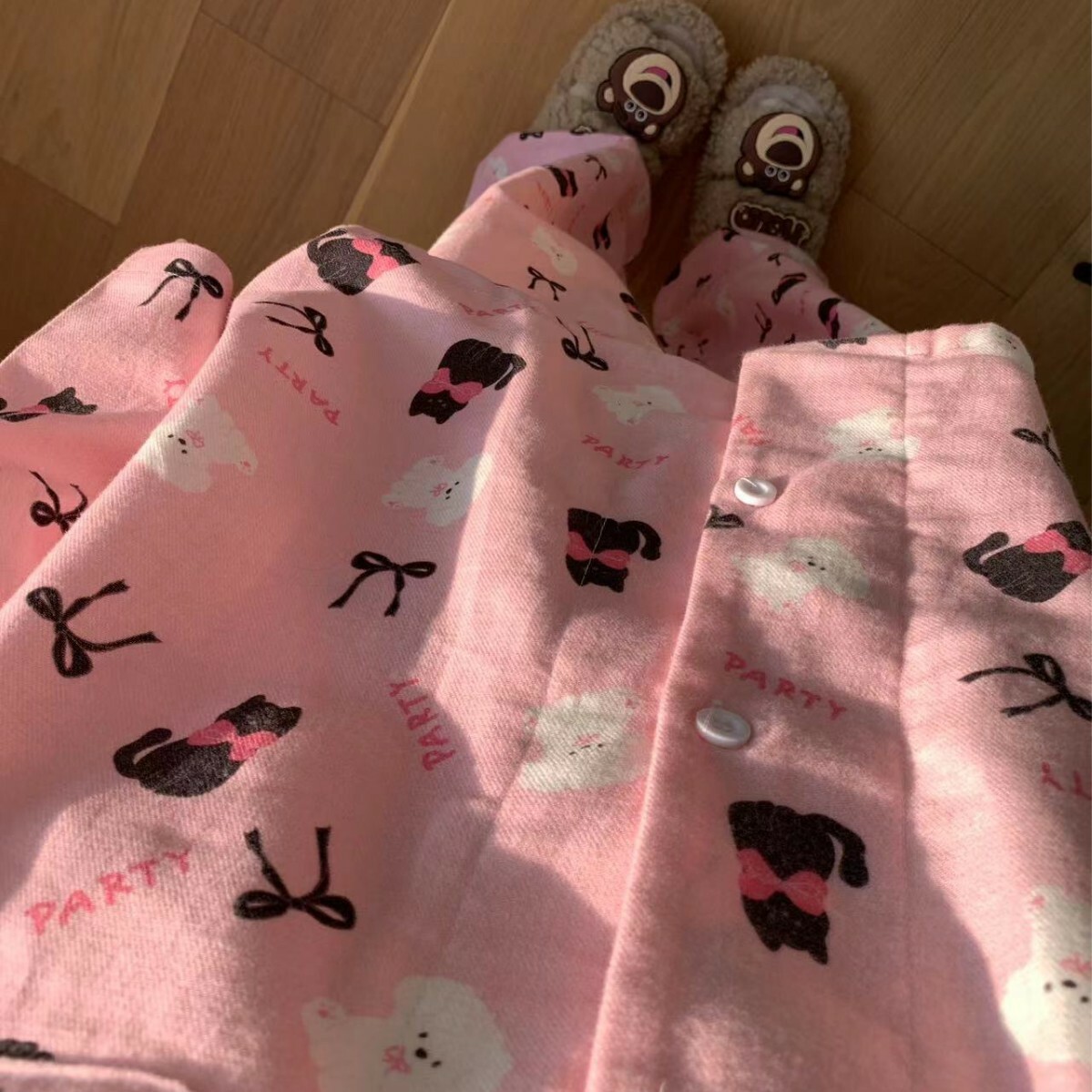 《4986》粉嫩全棉小貓居家服