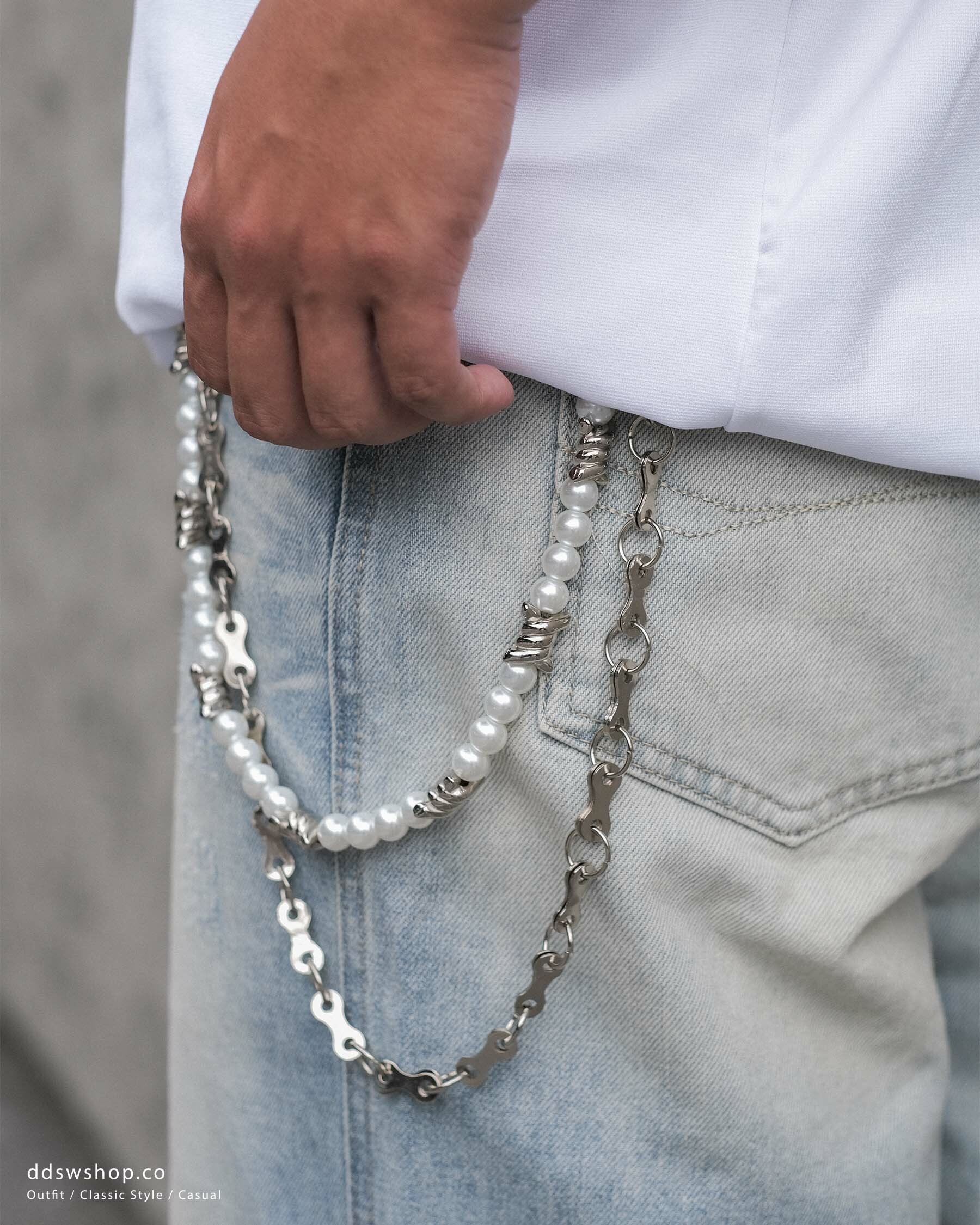 D.CLOSET 褲鏈 珍珠鋼鍊 ACC3