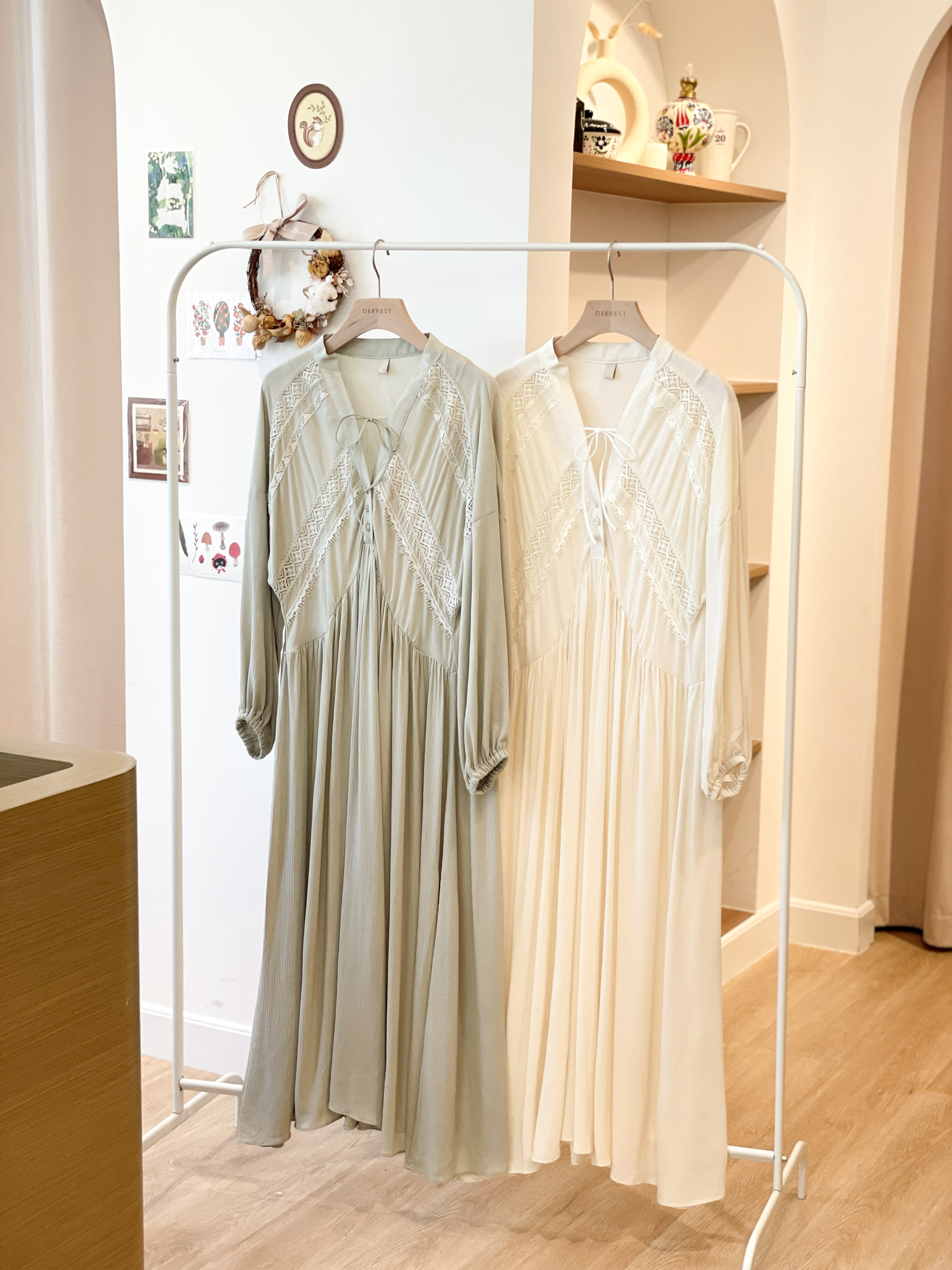 OP513 Natural Bohemia Olive Maxi Dress