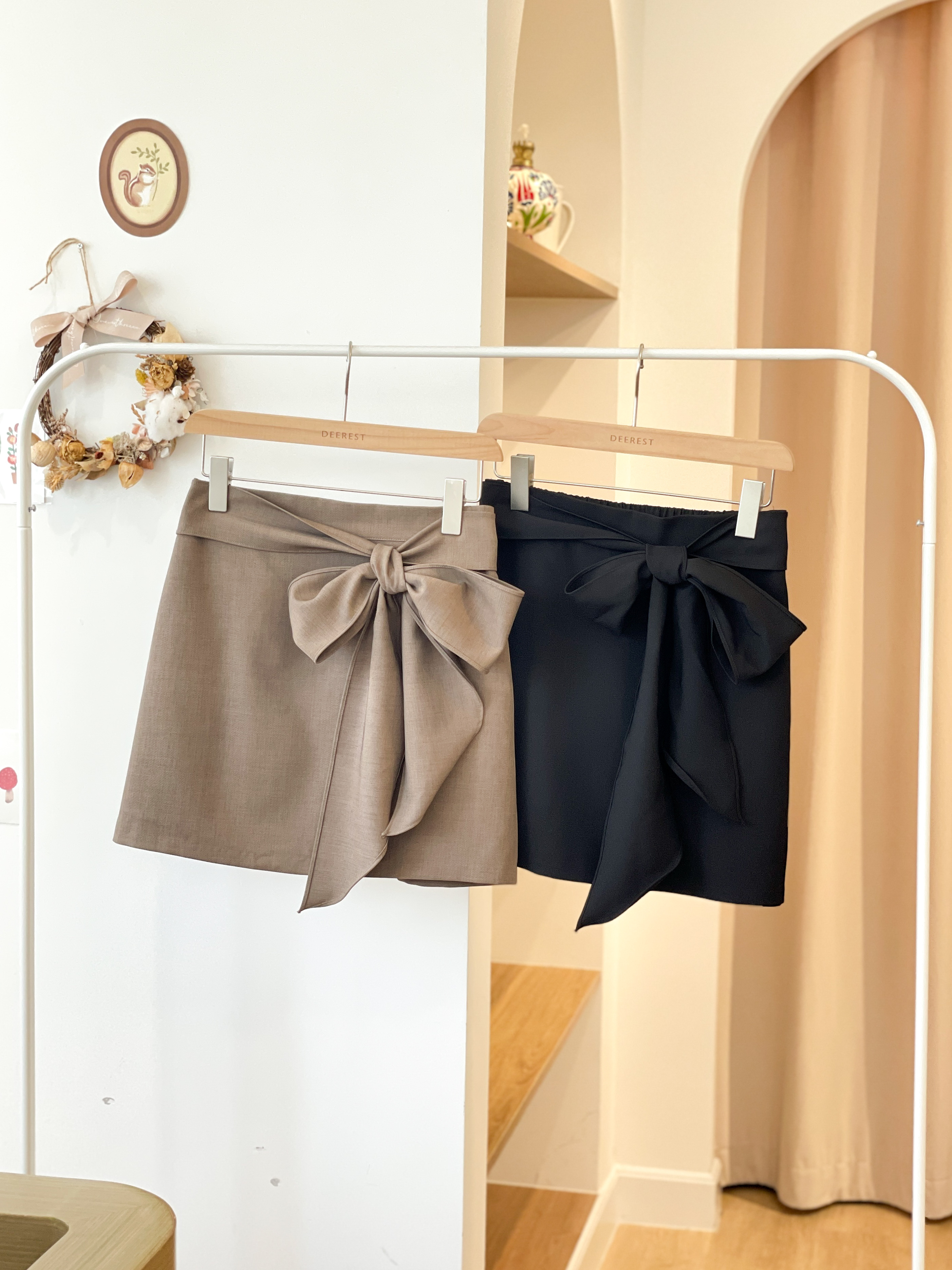 SK497 Brunette Tied Mini Skirt