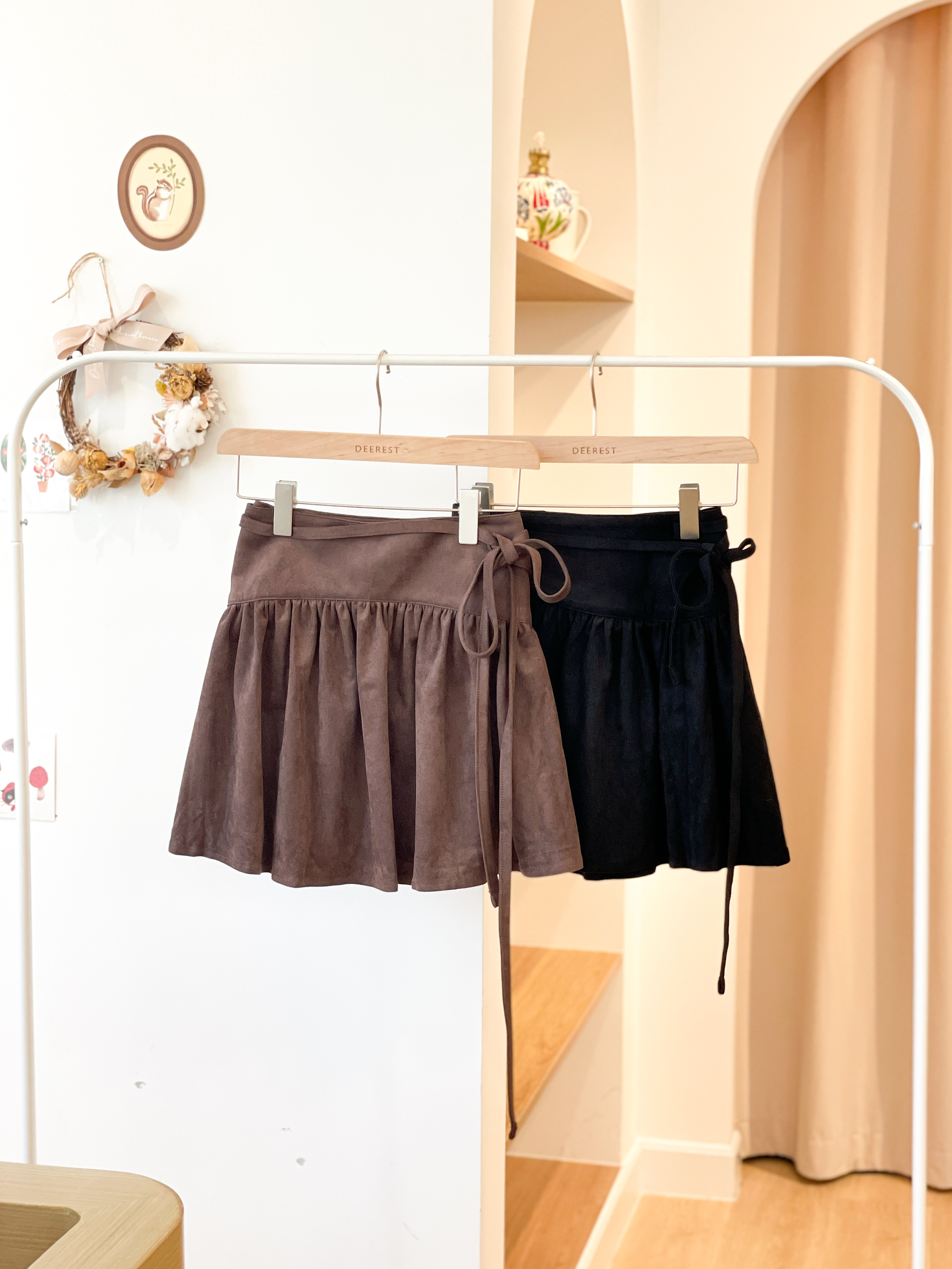 SK498 Brownish Velvet Mini Skirt