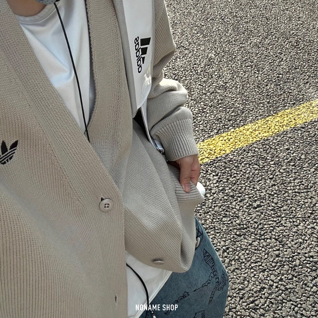 ADIDAS ORIGINALS 三葉草 RIFTA 條紋 開襟 V領 針織 外套 兩色 (男款)
