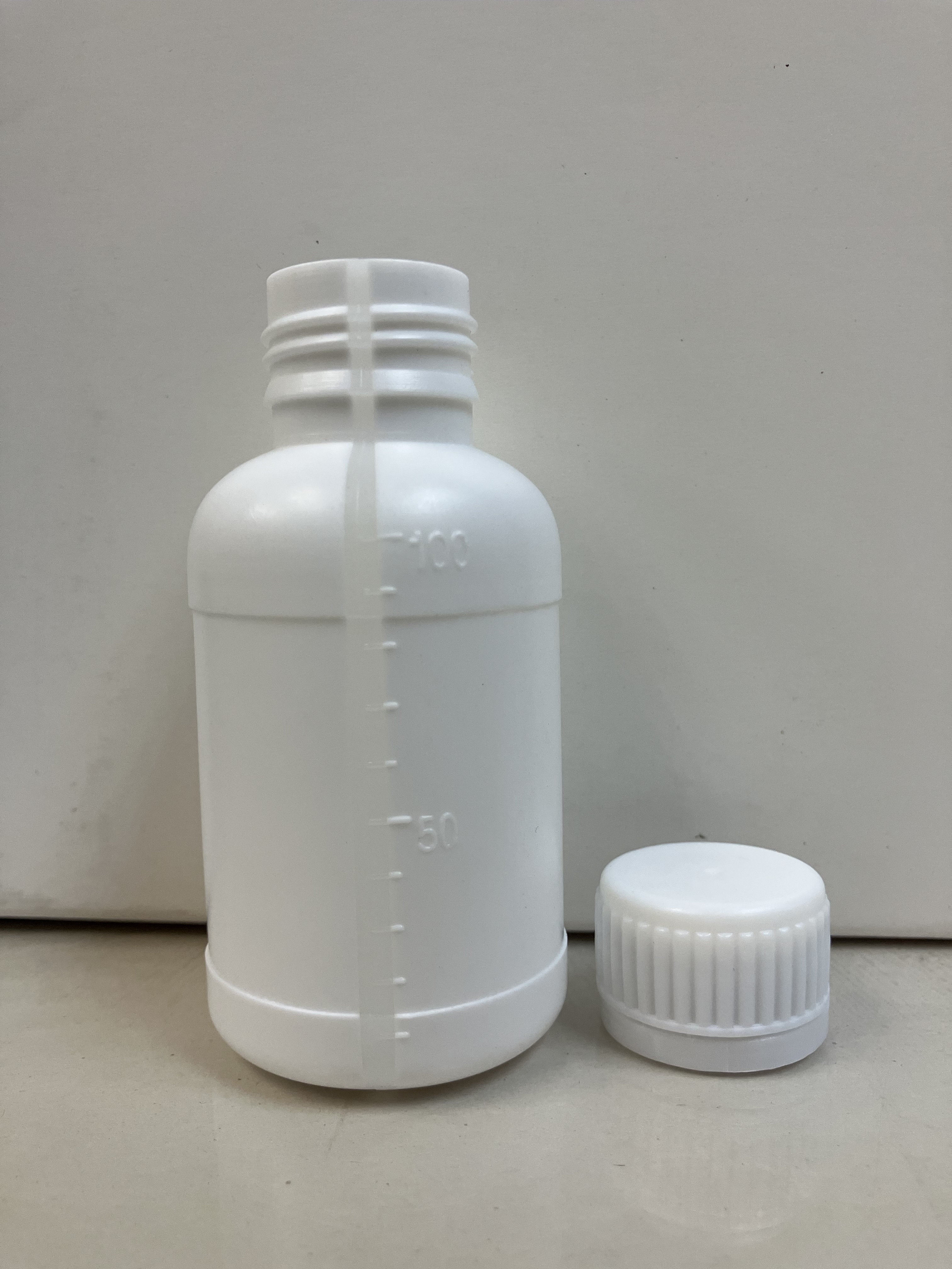 HDPE 液體分裝瓶刻度透視 100ml