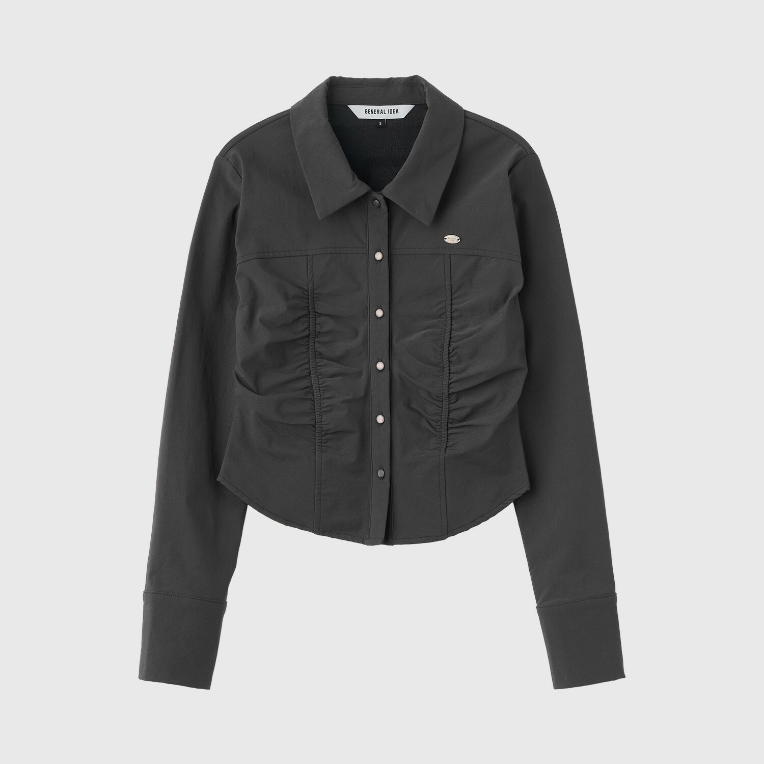 [GENERAL IDEA] ROUND CUT SHIRRING SHIRT