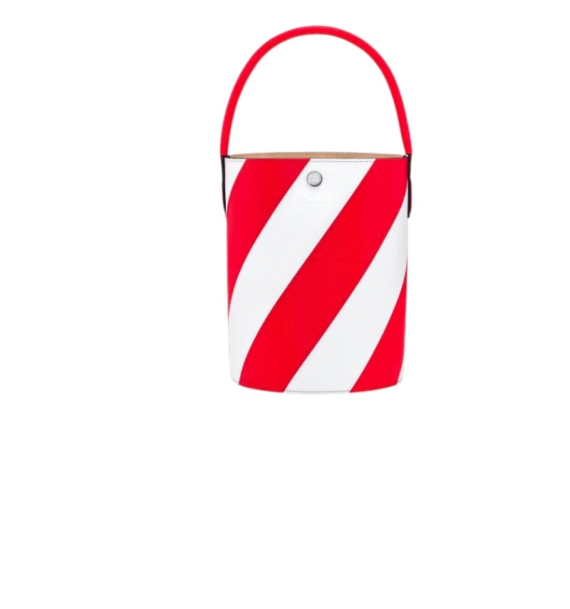 Longchamp Small Bucket Bag in Red/White color  10161