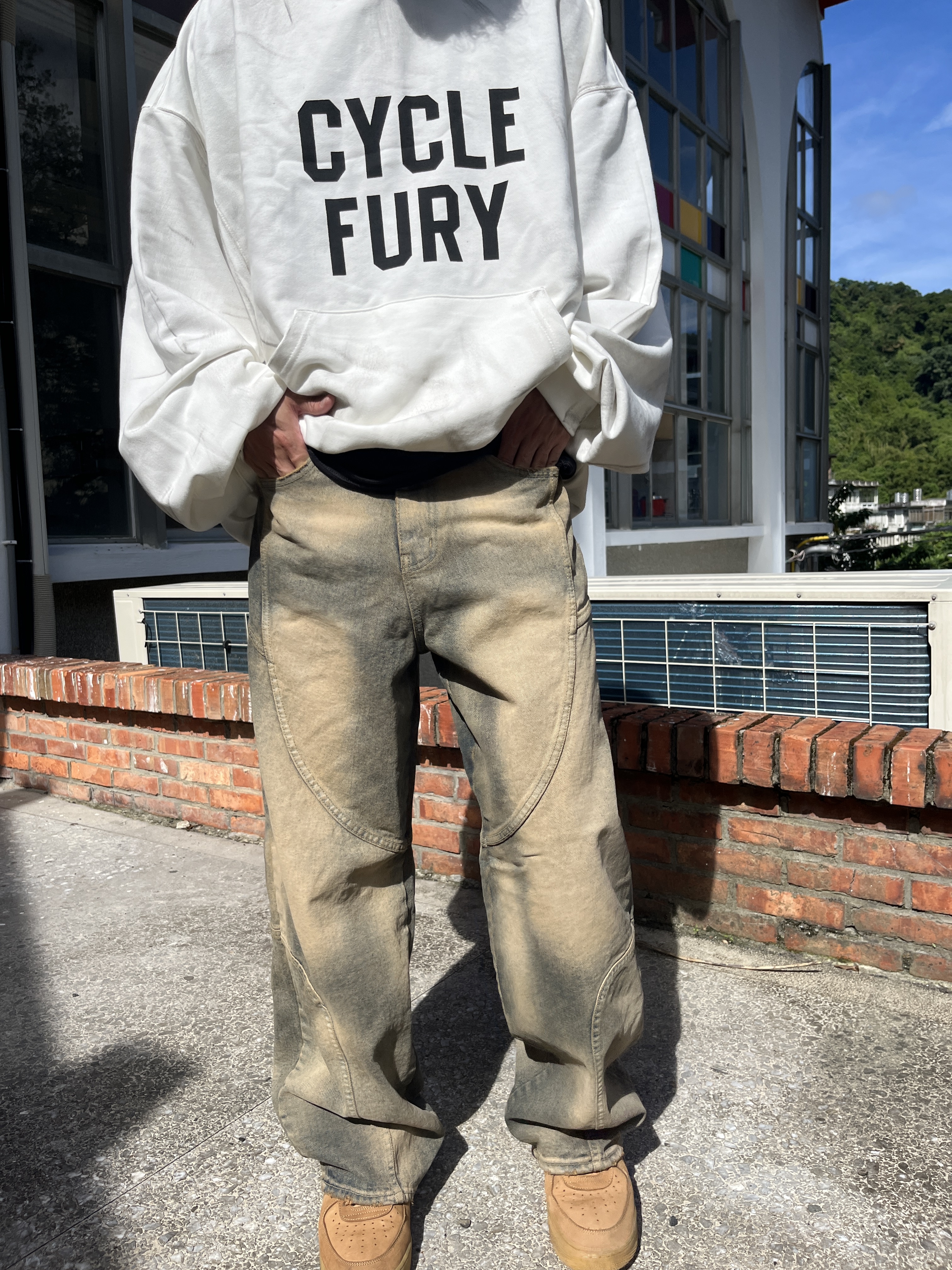 暮色 復古 水洗 直筒 牛仔褲