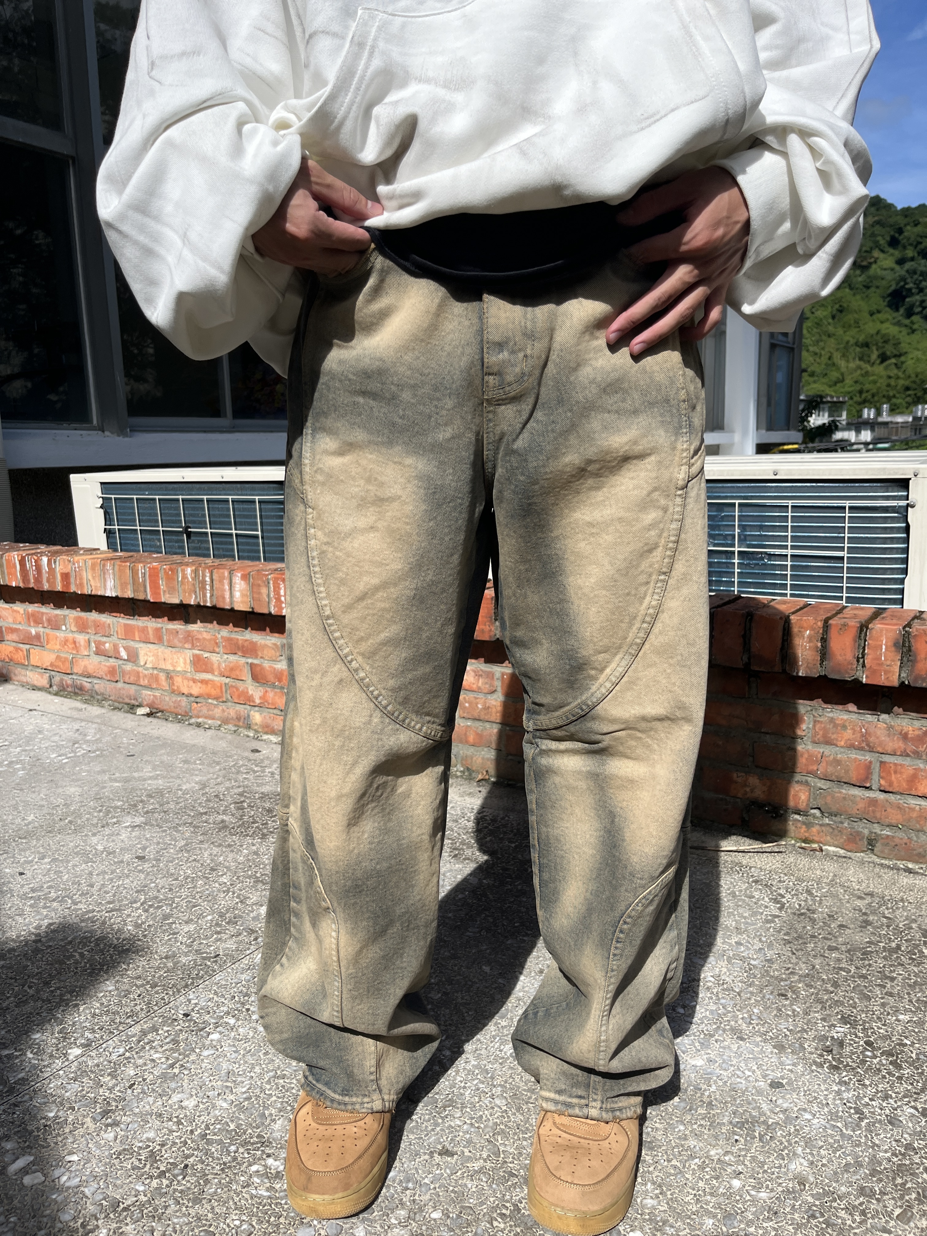 暮色 復古 水洗 直筒 牛仔褲