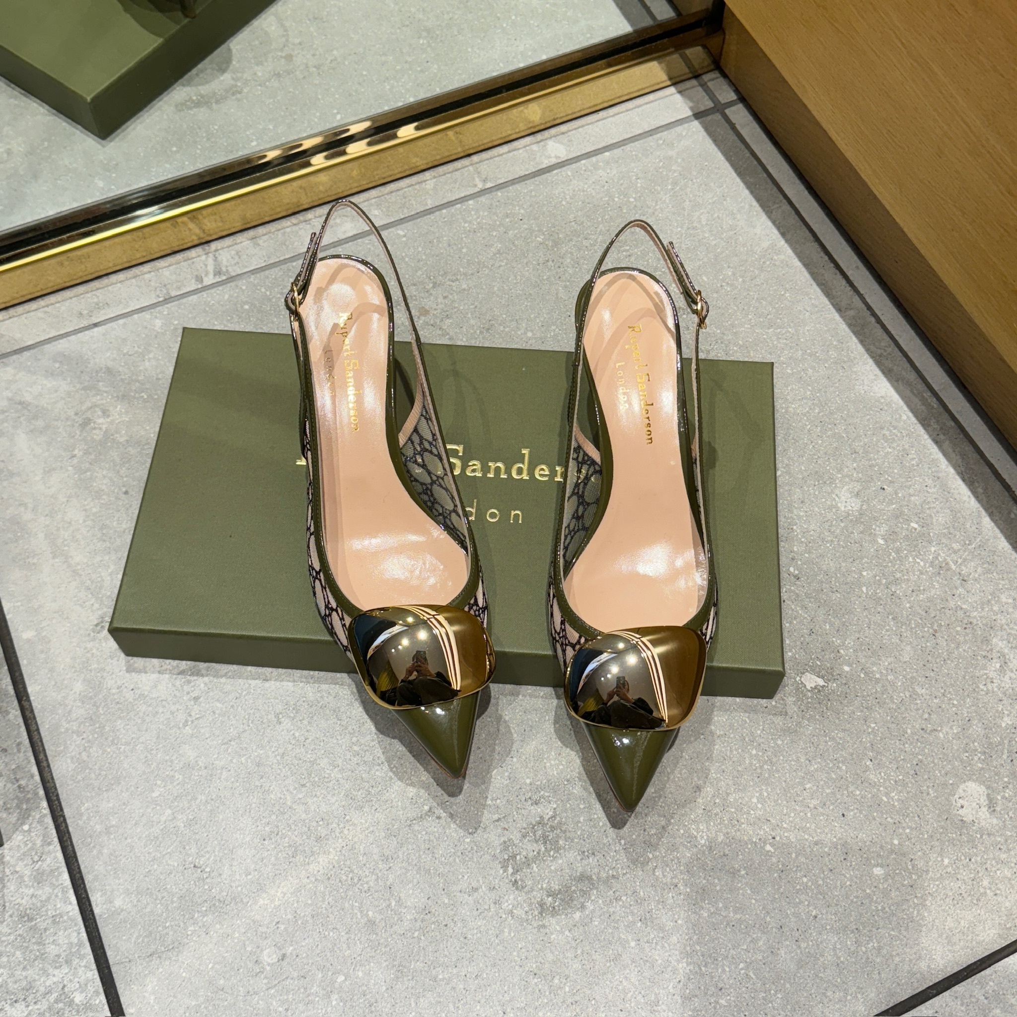 Rupert Sanderson RS Pippa Artichoke Patent Mesh Sandal