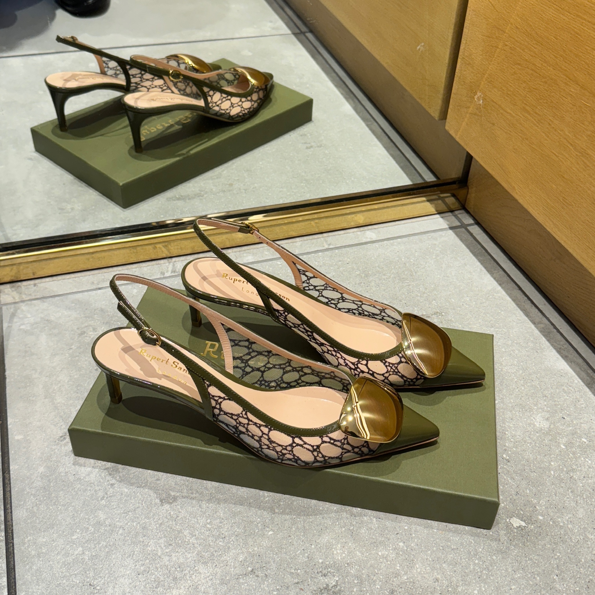 Rupert Sanderson RS Pippa Artichoke Patent Mesh Sandal