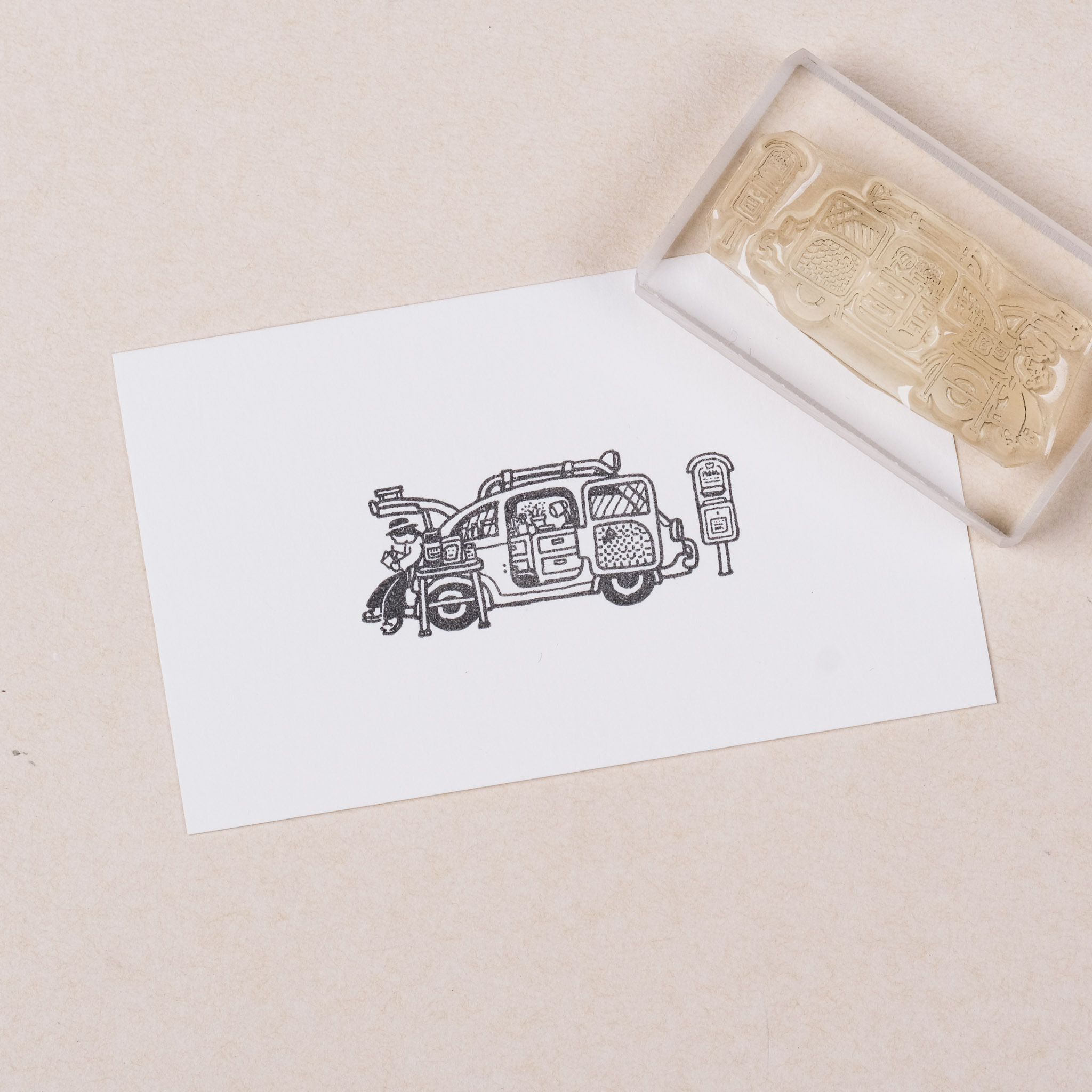 帶著文具旅行 鄉間小車 膠版印章/一分之一工作室/臺灣
