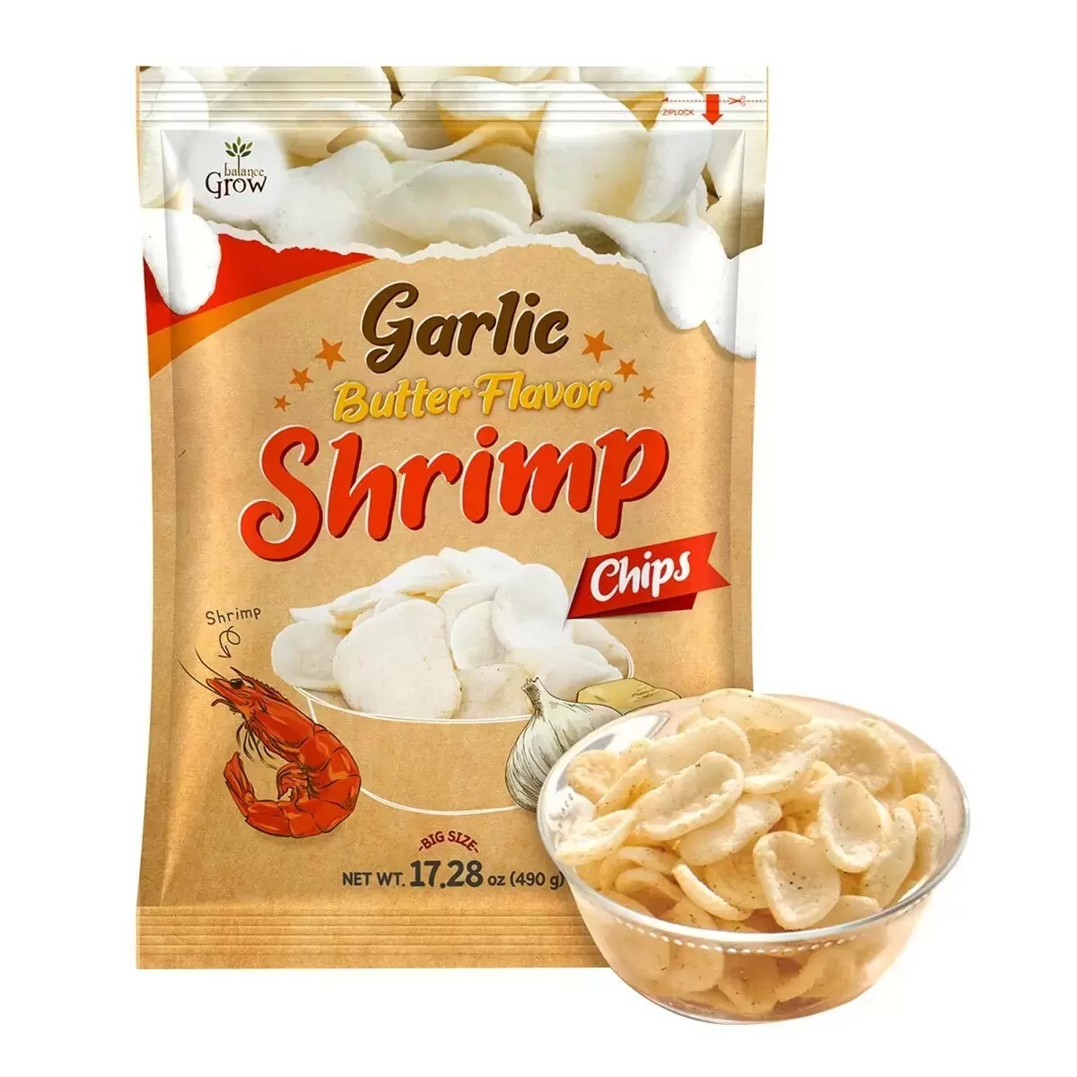台灣 好市多 Balance Grow 蒜香奶油風味蝦餅 490公克 (✈️直送香港✈️運費到付)