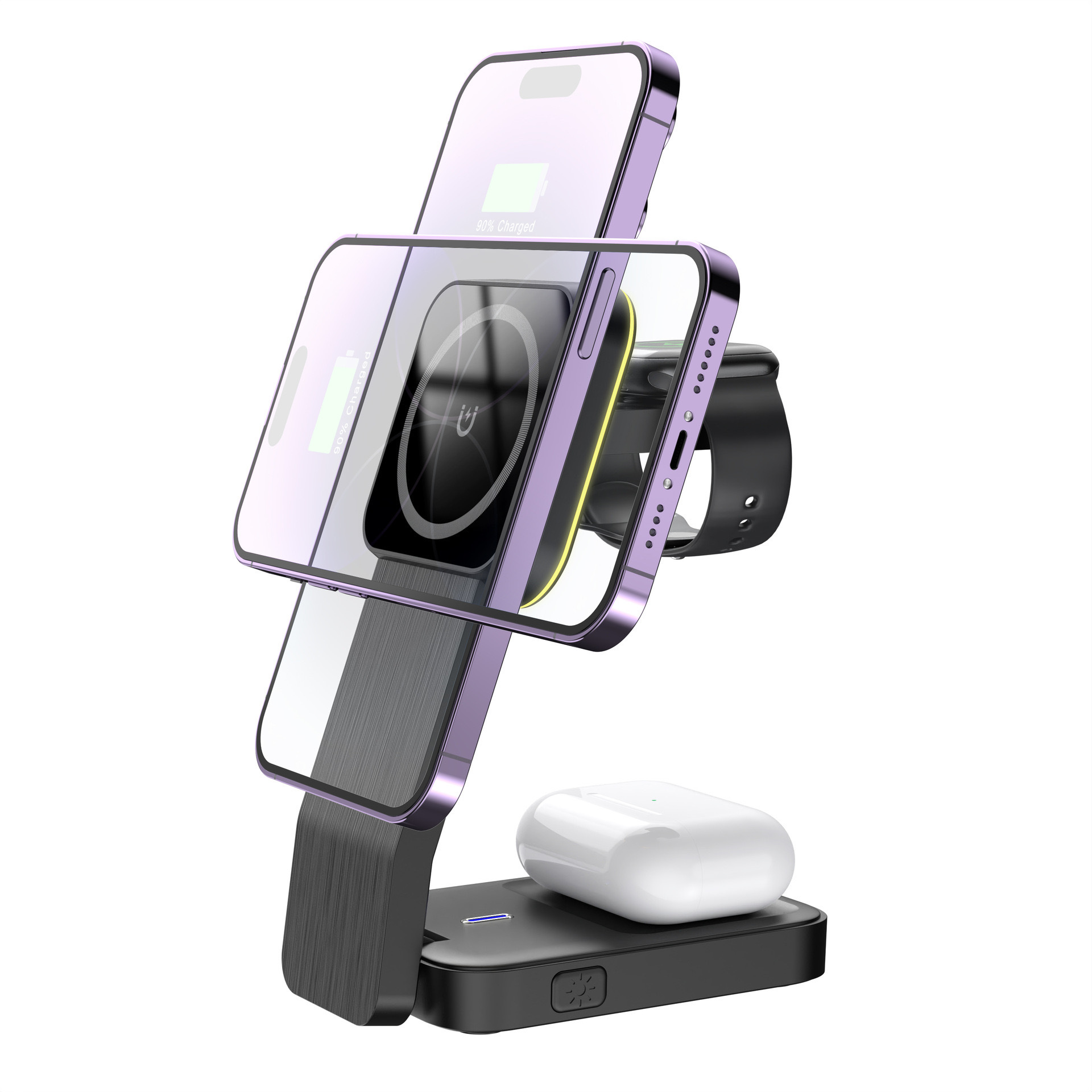 【客製】三合一磁吸式無線充電座