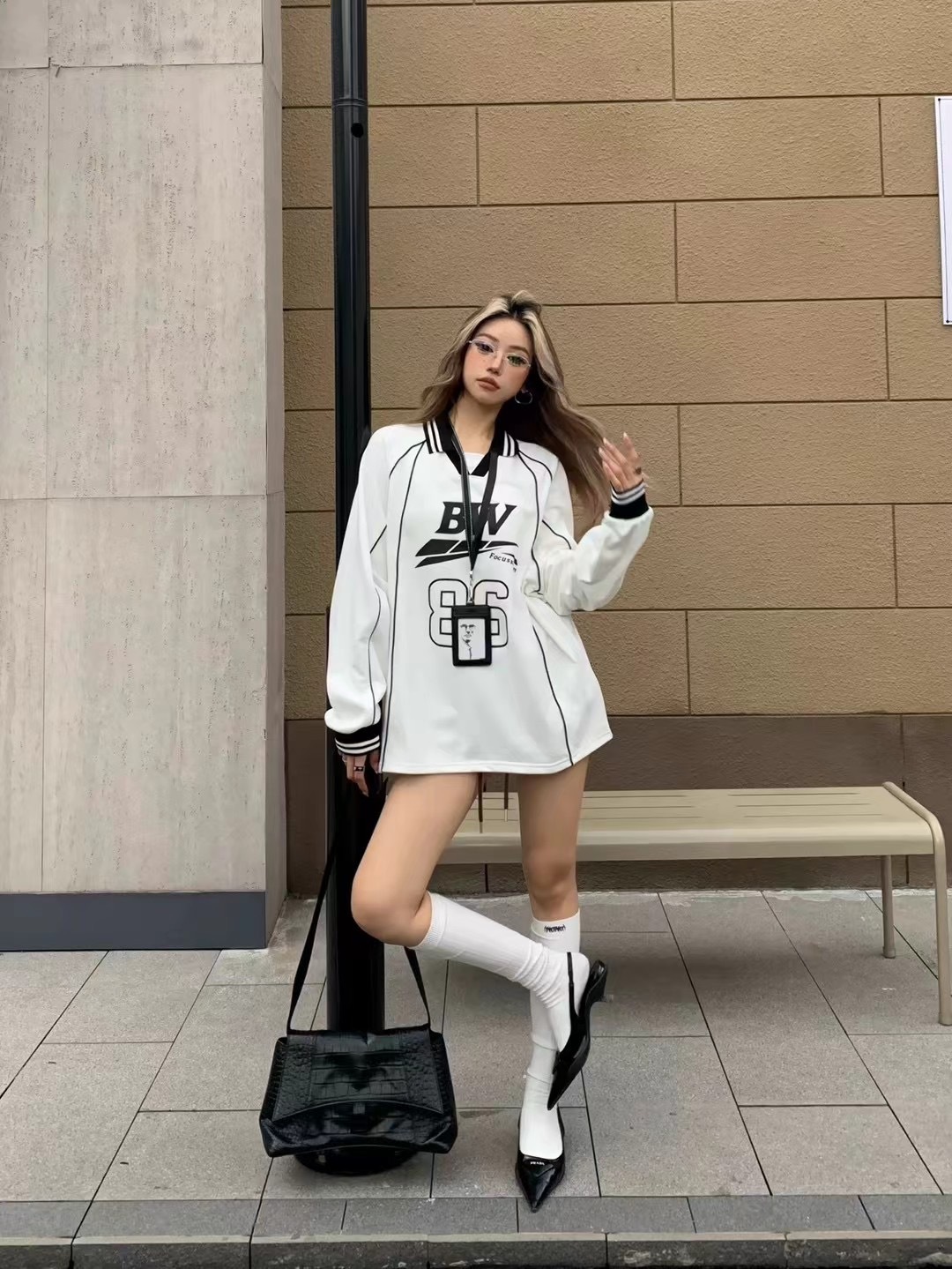 (GOAL)美式球衣長tee FOCUS 88815