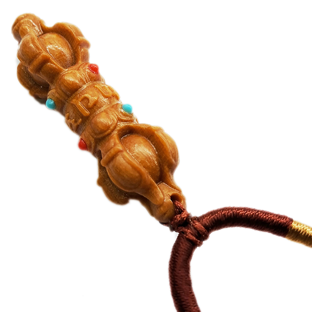 金剛杵{黃楊木雕}項鍊【十方】153796