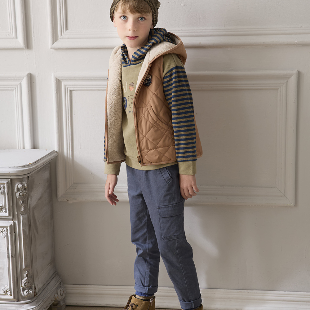 PIPPY帥氣棉質鬆緊長褲 藍