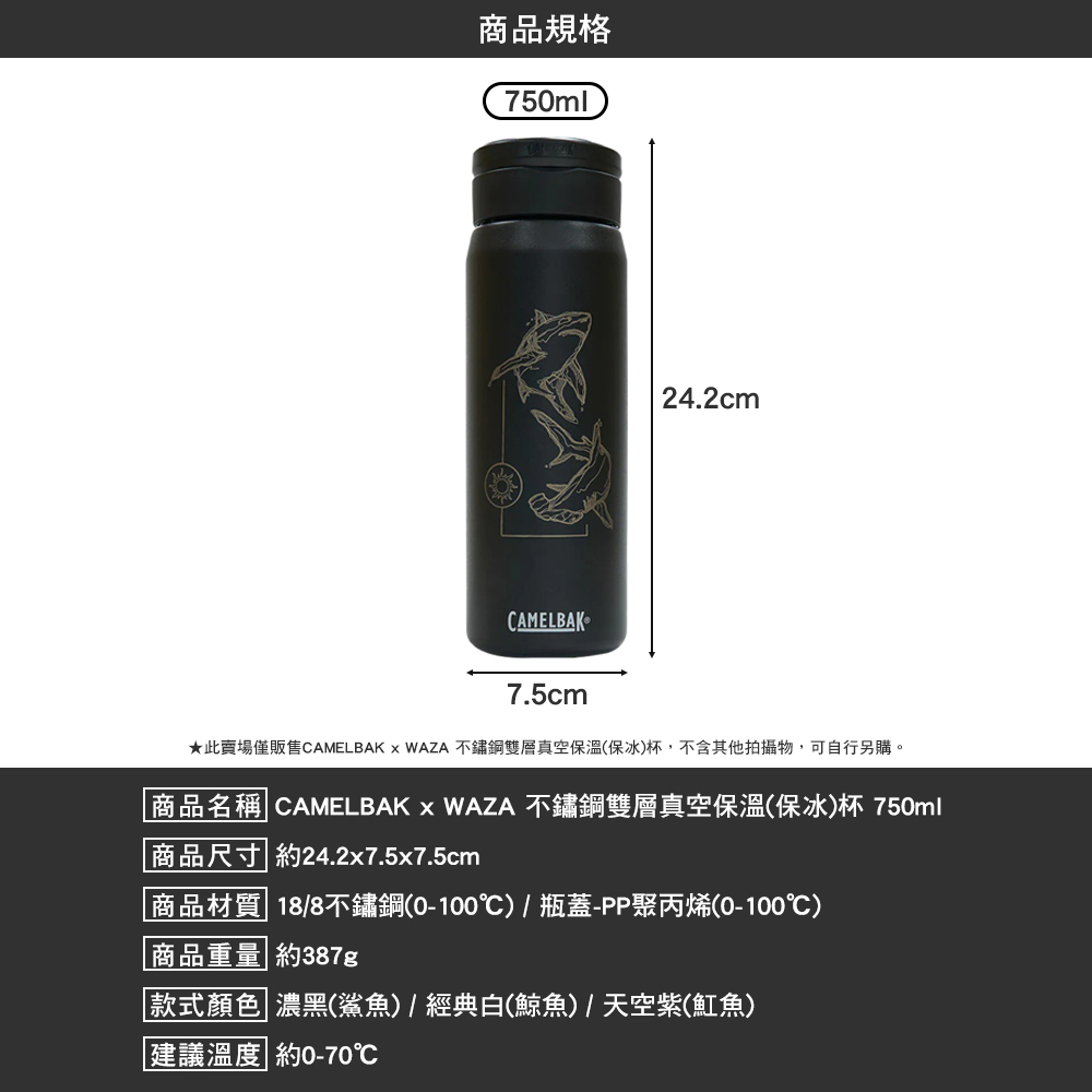 特 CAMELBAK x WAZA 完美不鏽鋼保溫 保冰 瓶