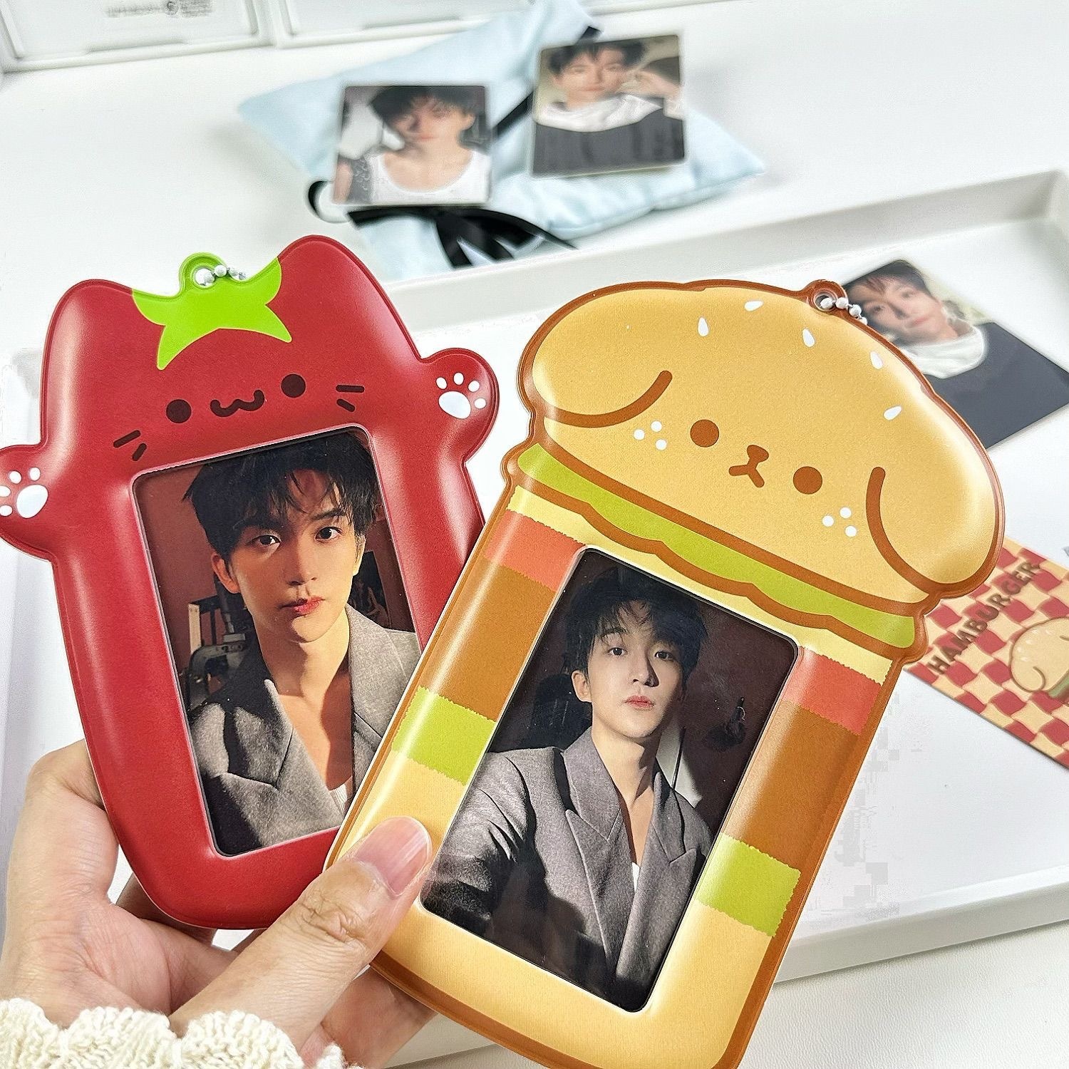 Burger & Tomato Card Holder with Small Keychain