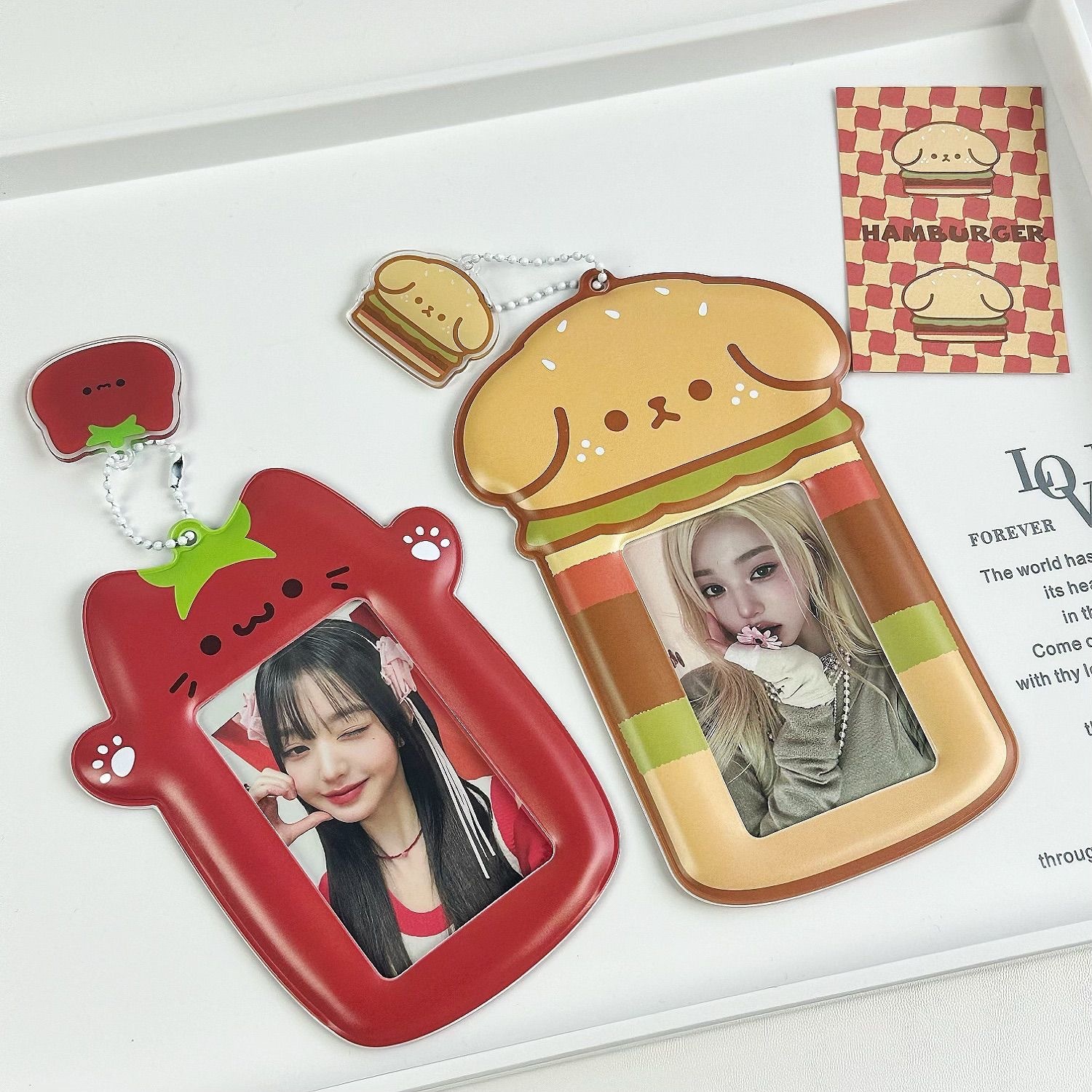 Burger & Tomato Card Holder with Small Keychain