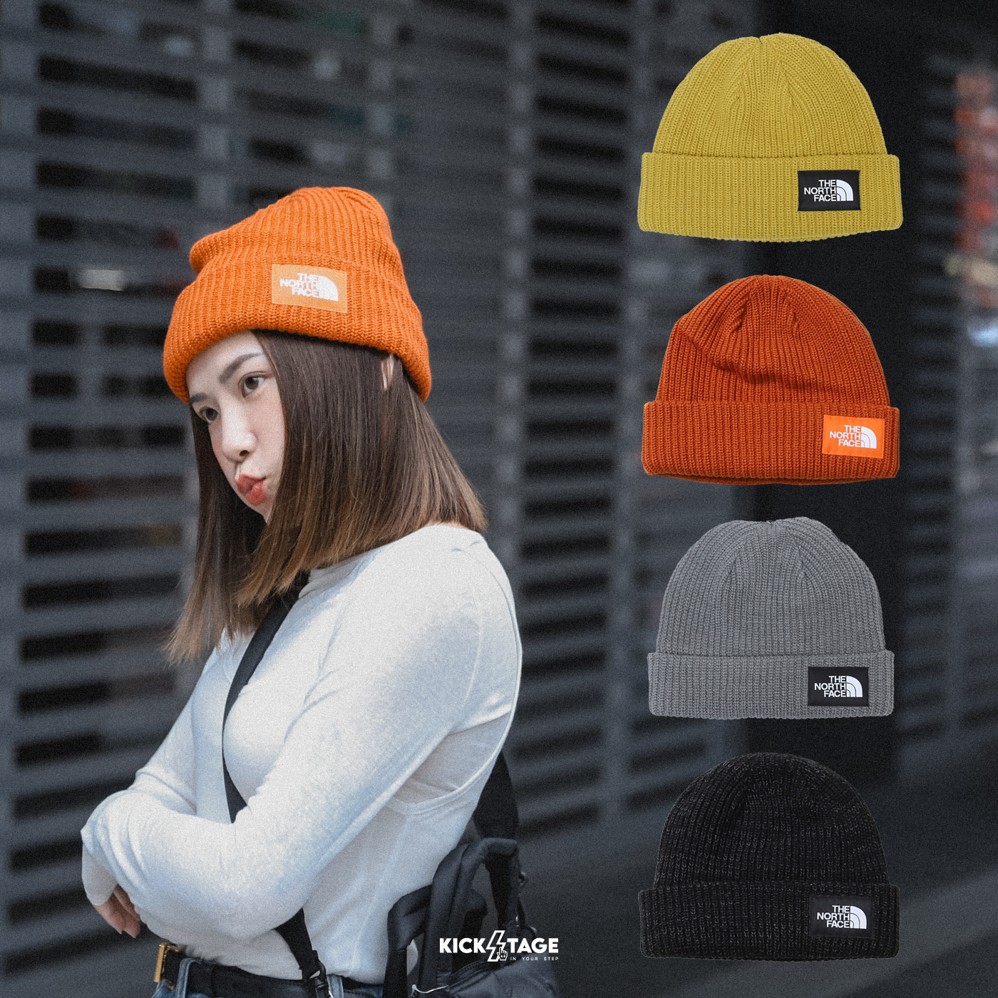 THE NORTH FACE SALTY DOG BEANIE 黑混色 灰色 薑黃色 橘色 經典 黑標 保暖 針織帽 毛帽【NF0A3FJW】