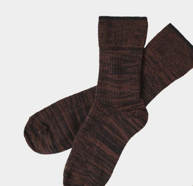 FUB 混色羊毛襪 Melange Socks dark navy/clay