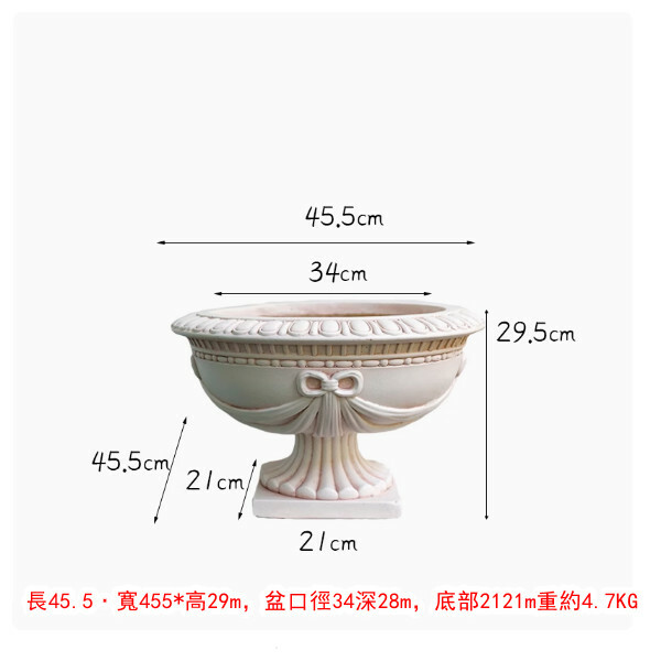 戶外庭院羅馬柱花盆--園藝盆景雕塑--別墅門口陽台裝飾擺件【羅馬盆20號】1個