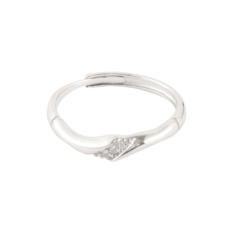 純銀對戒，情侶戒指 竹韻流轉 堅韌不屈；竹之風骨與愛情堅貞完美融合（3894女款）