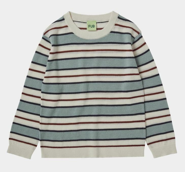 FUB 條紋長袖針織衫 Striped Blouse ecru/misty green