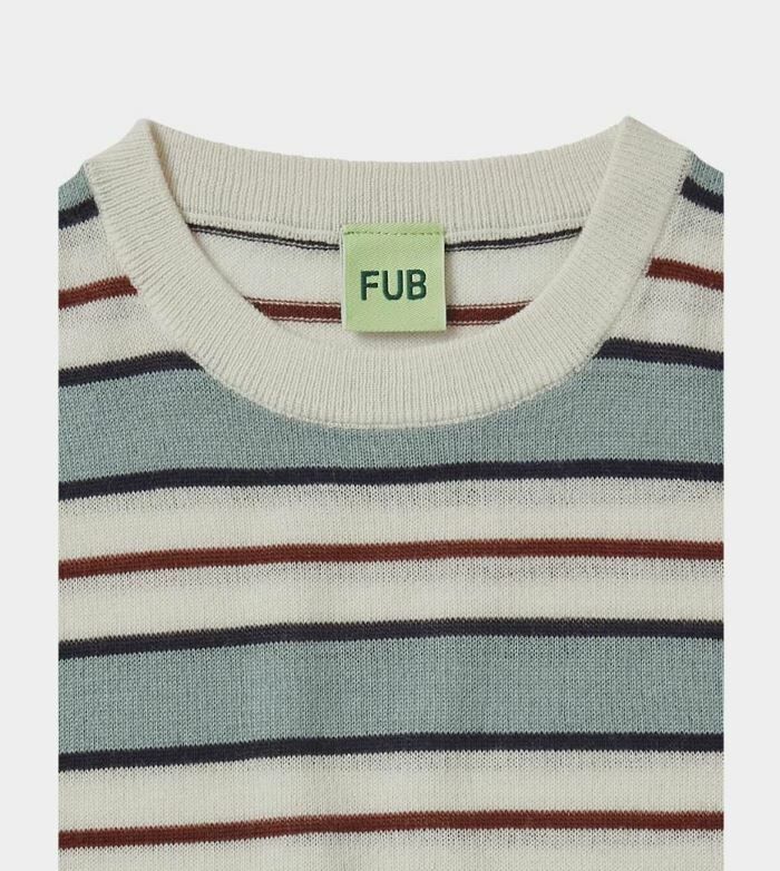 FUB 條紋長袖針織衫 Striped Blouse ecru/misty green
