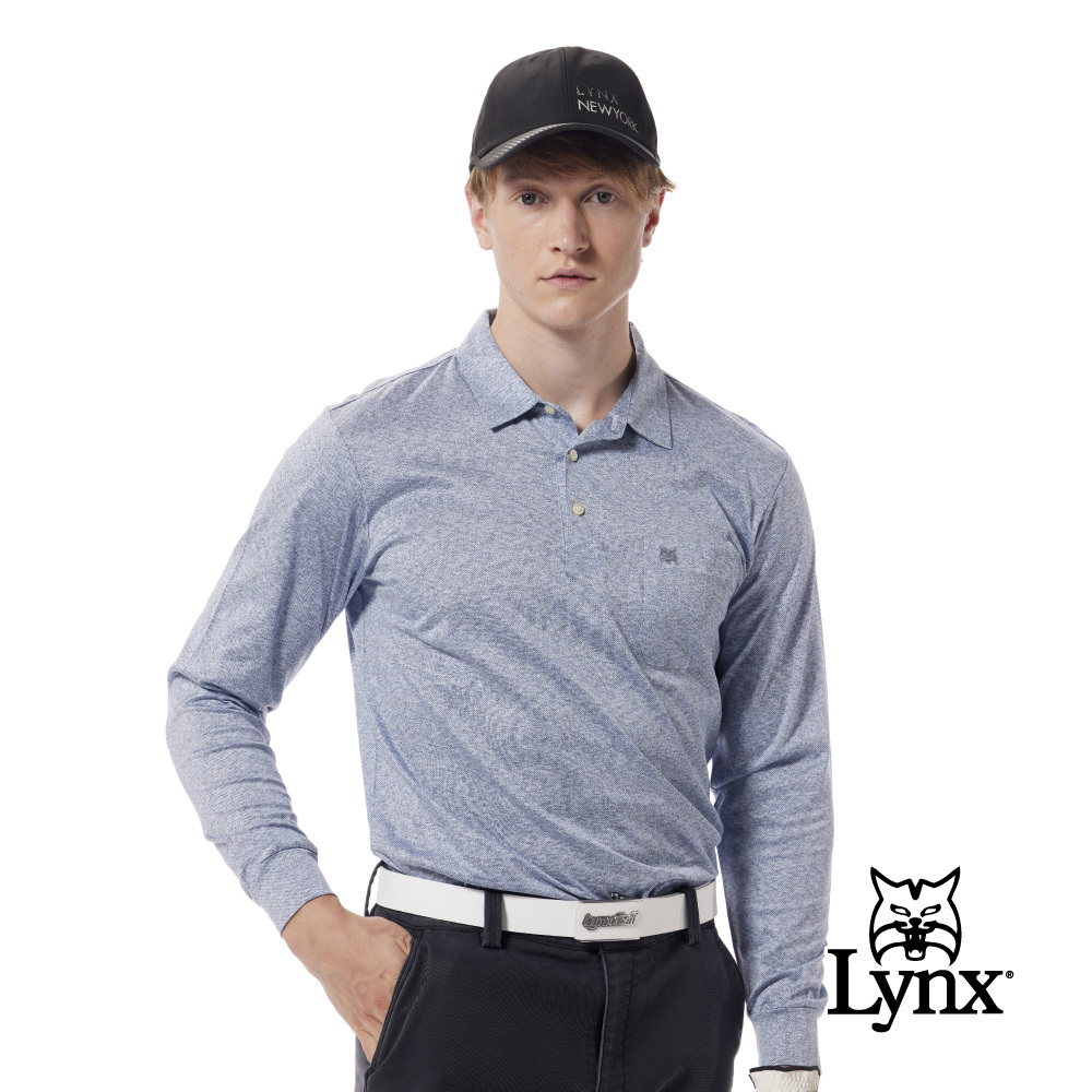 【Lynx Golf】歐洲布料純棉雙絲光典雅素面胸袋POLO衫