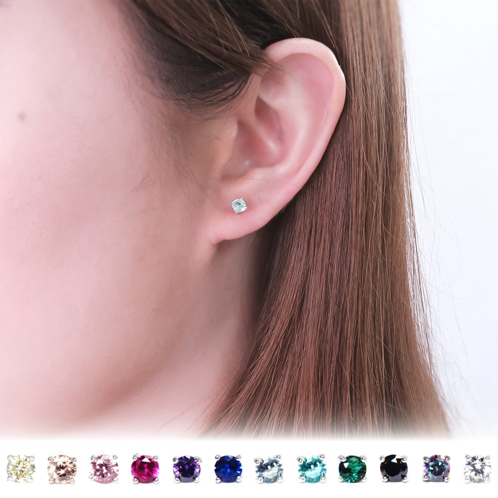 極簡圓形 4mm 單鑽耳環 爪鑲設計 925純銀耳環 必備款 女生耳環