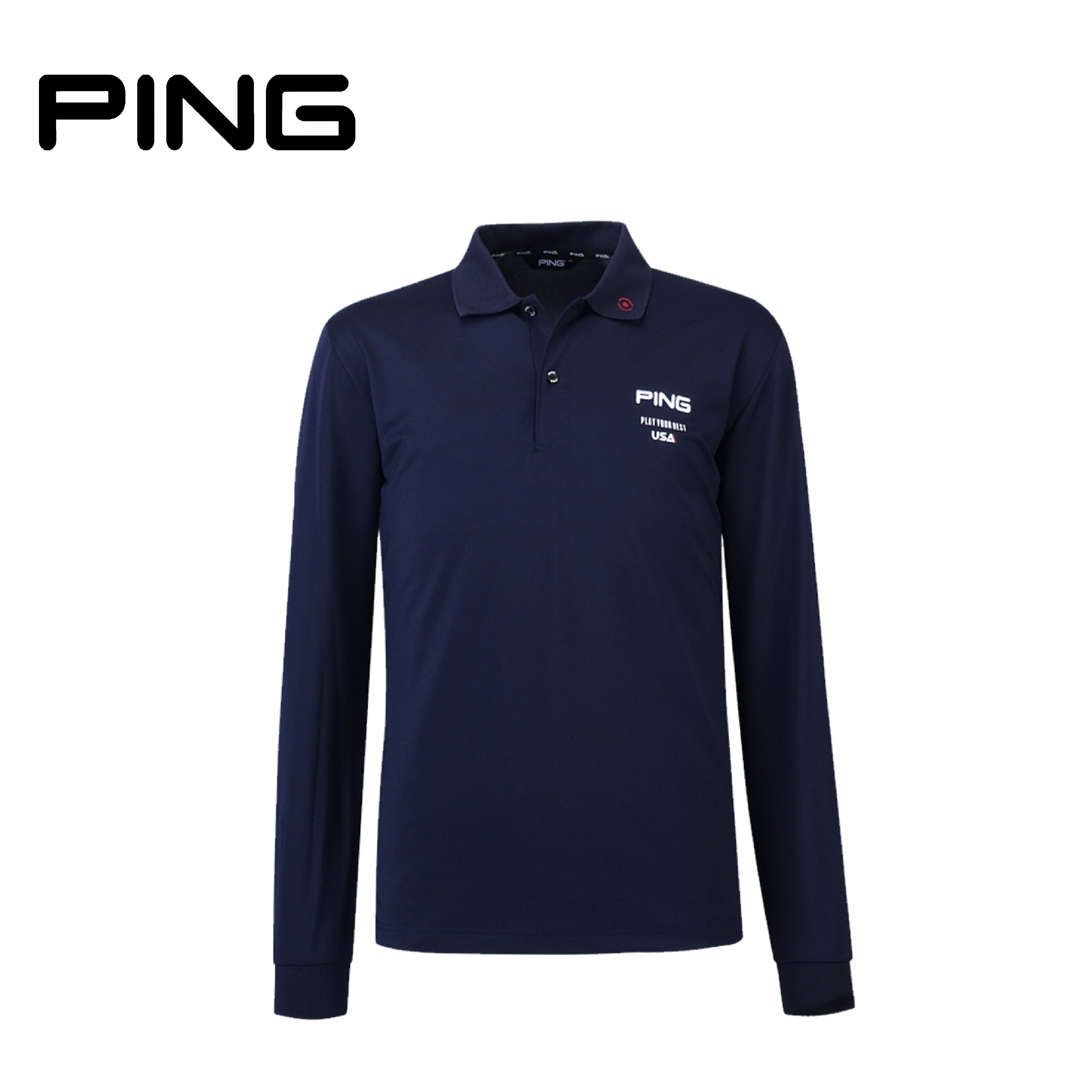 PING 美國 P字領片高爾夫薄長袖POLO衫 男款 (2色) 11PPA24290