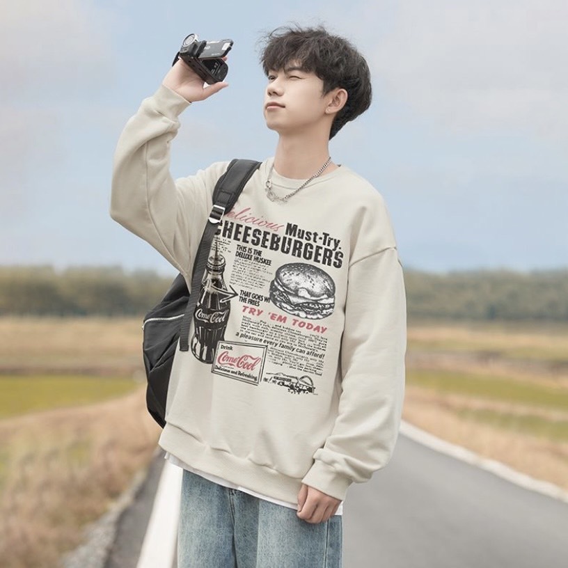 美式趣味印花重磅圓領衛衣