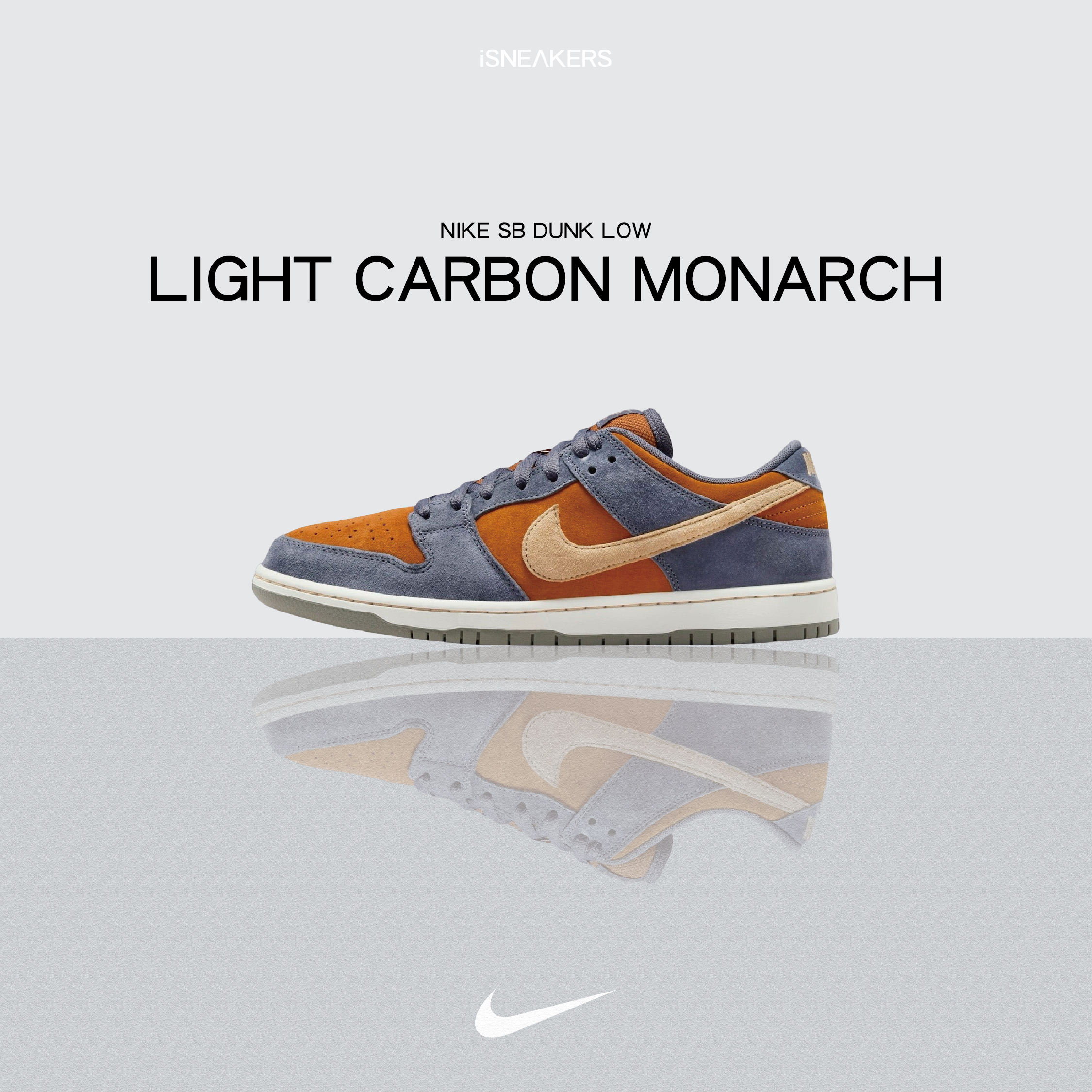 iSNEAKERS｜Nike SB Dunk Low "Light Carbon Monarch" 灰藍橙 HF3063-002