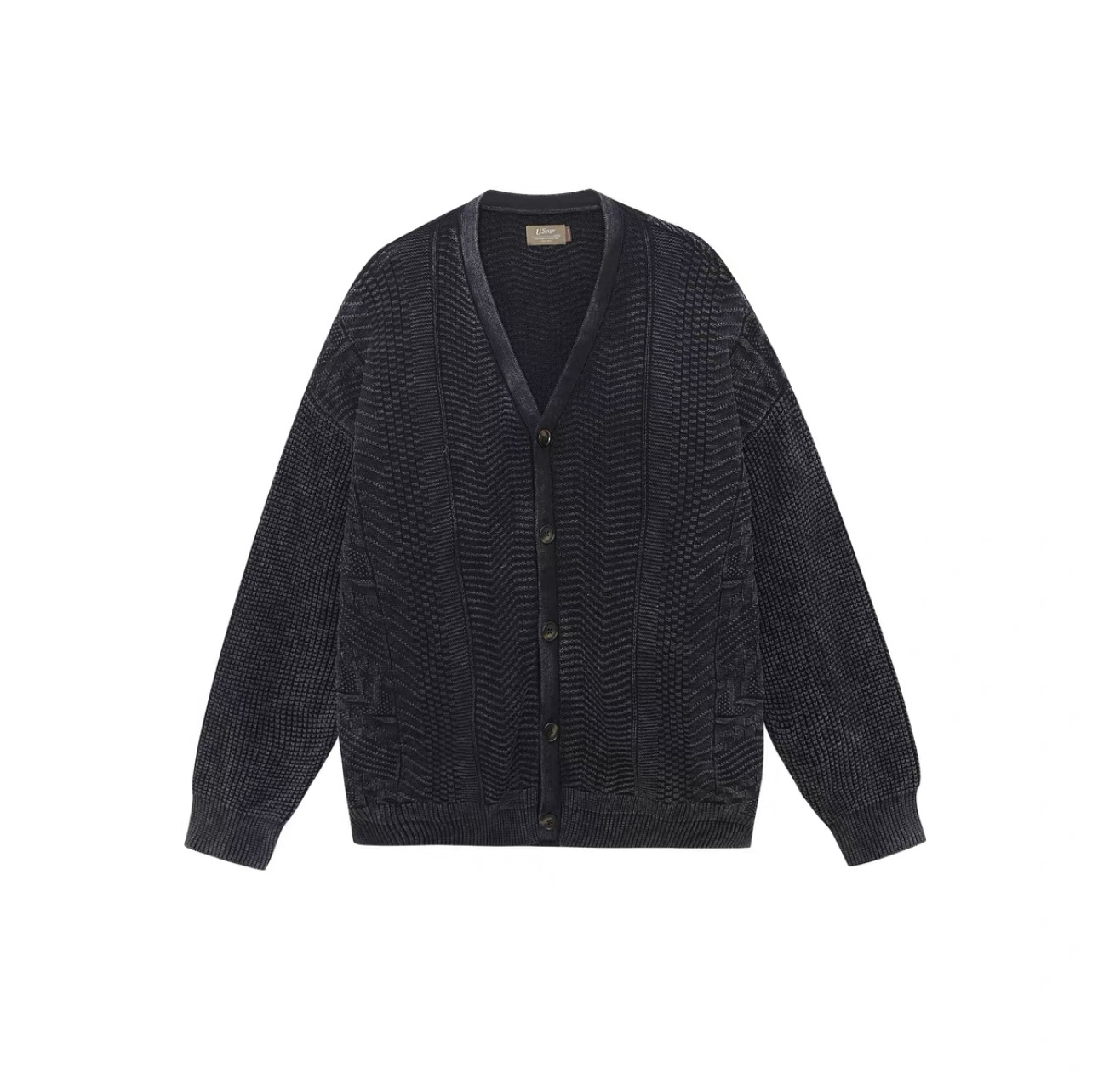 値下げ♡完売　新品　ella shaggy jacquard blouson Casual Pocket Drawstring Loose Jacket【s0000013688