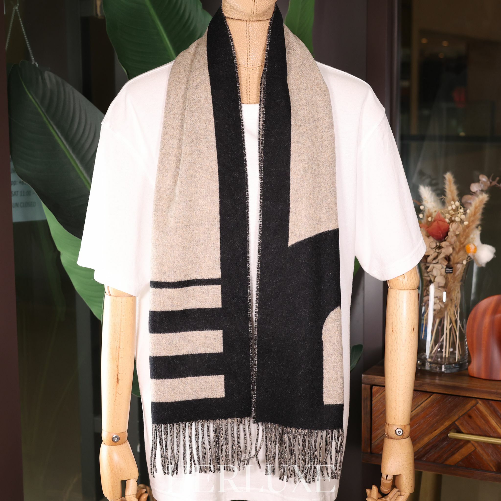 Casaque Love Story muffler noir 30 x 140 cm
