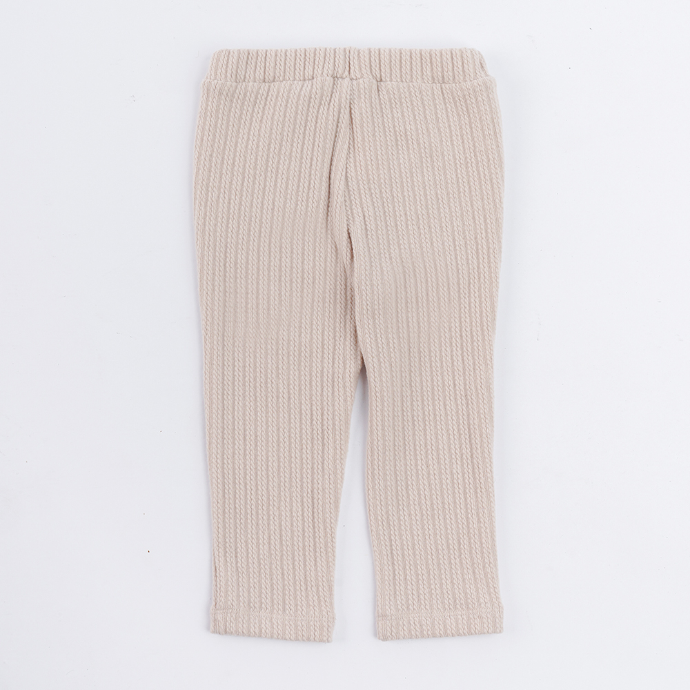 PIPPY 暖暖腰圍可調節彈性棉長褲 卡其