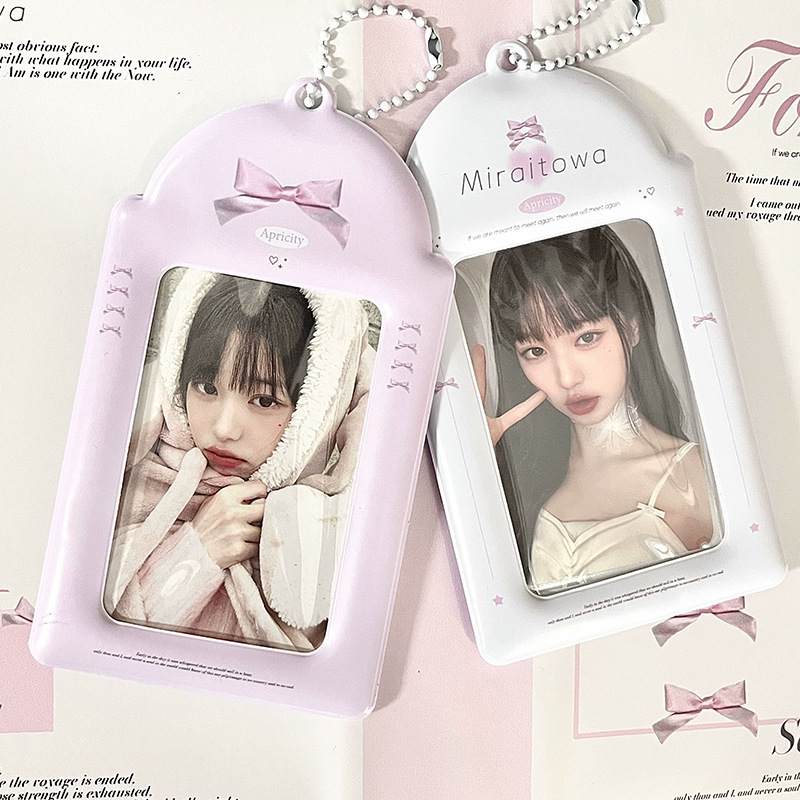 Ins Style Pinky Ribbon Card Holder