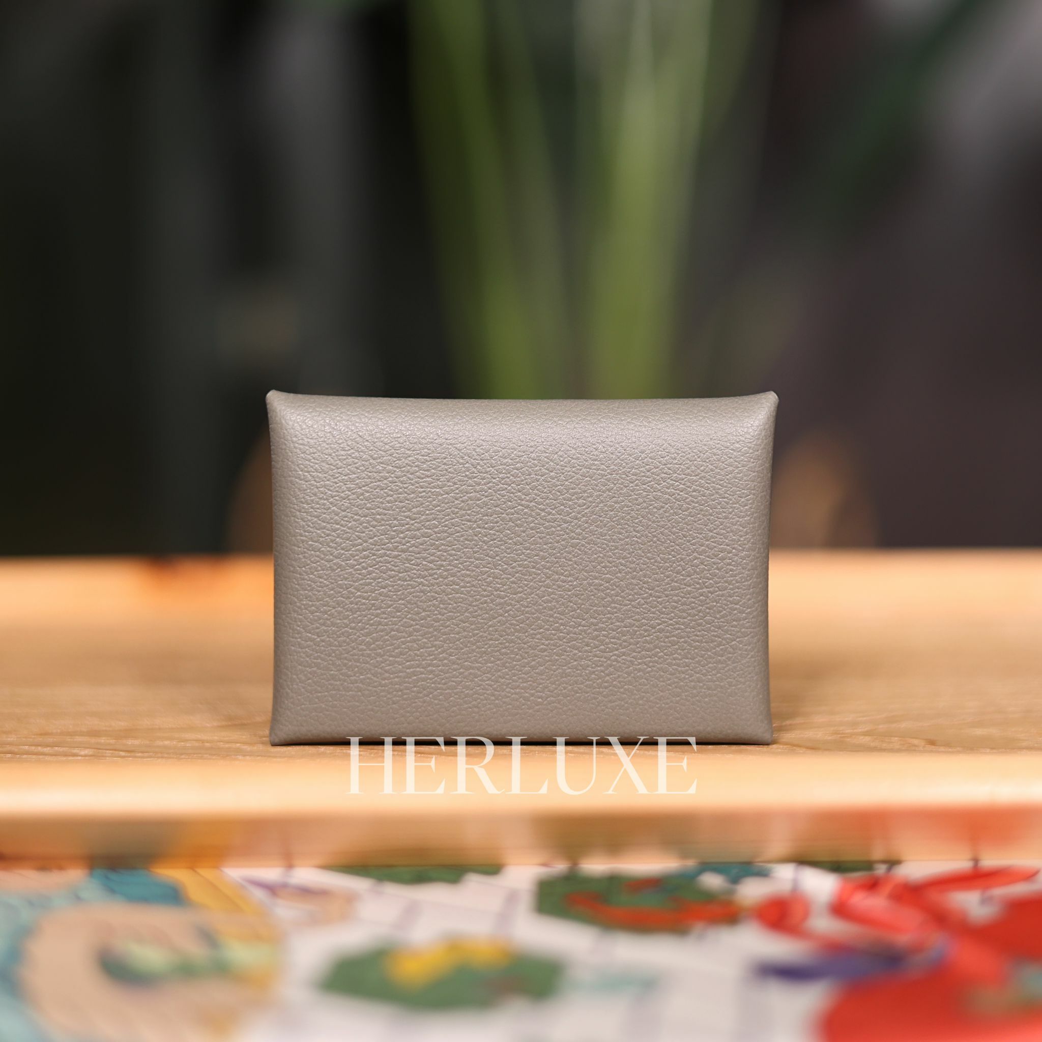 Calvi duo card holder 0L gris meyer evercolor