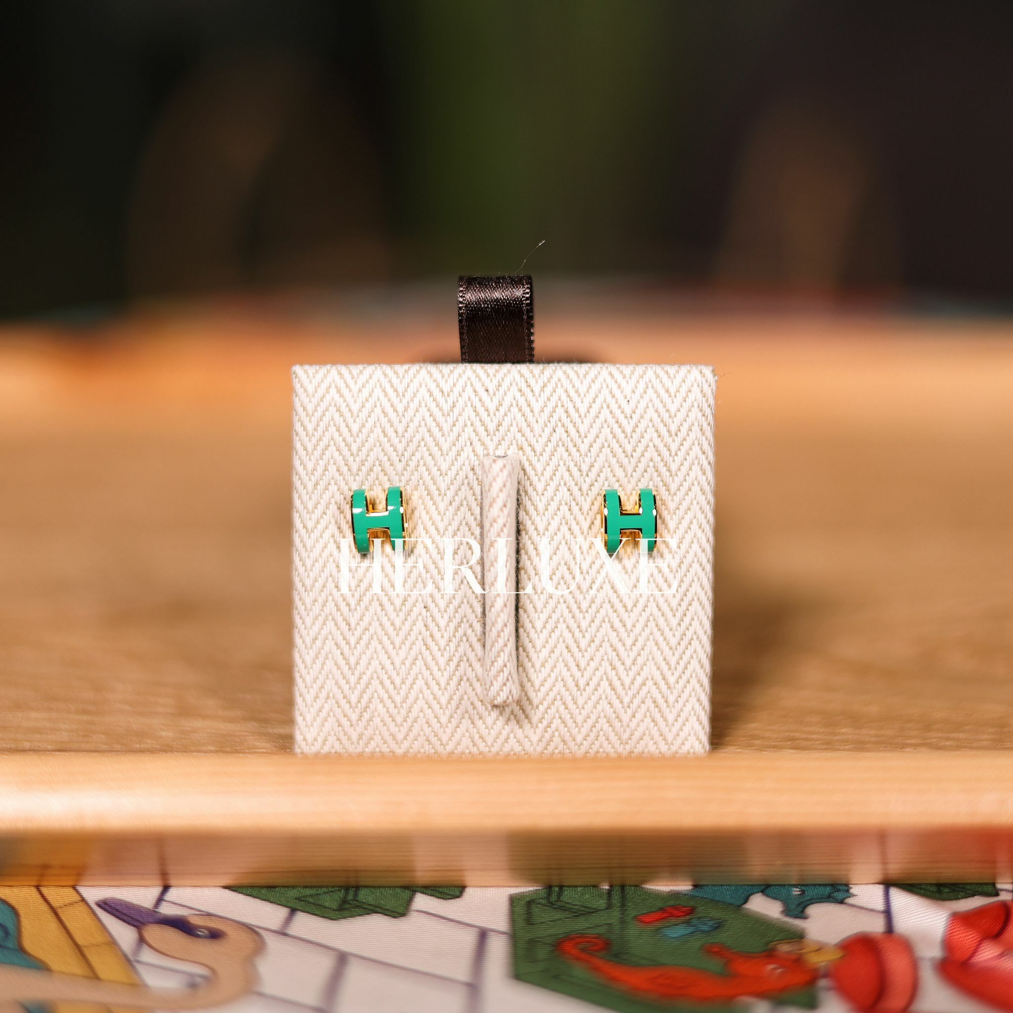 Mini pop h earrings 83 malachite CC