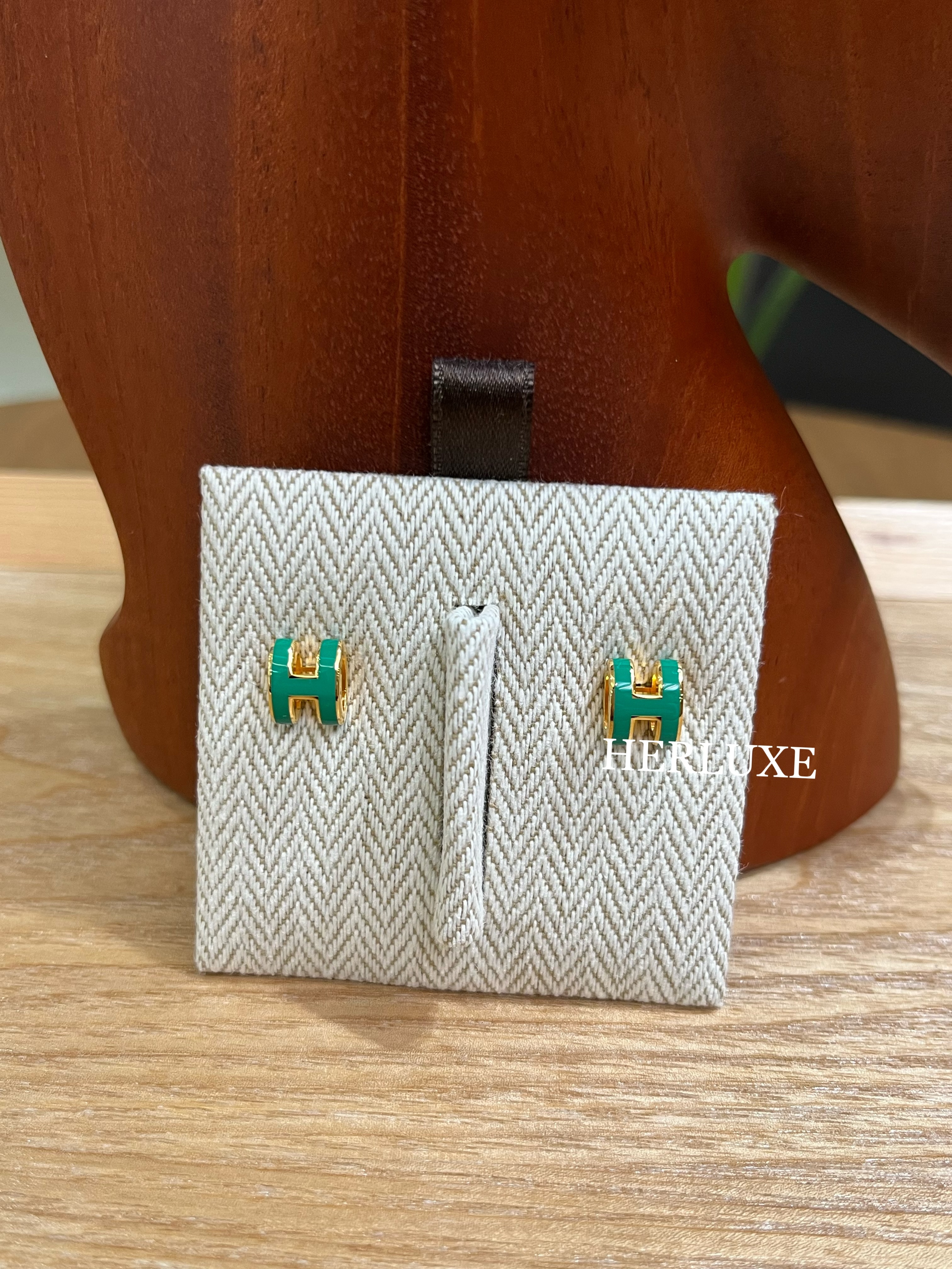 Mini pop h earrings 83 malachite CC