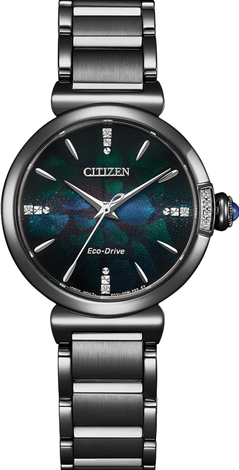 萬年鐘錶 - Citizen 星辰錶   L系列 宇宙幻彩100週年鑲鑽光動能女錶  EM1067-88E 錶徑 29.5MM