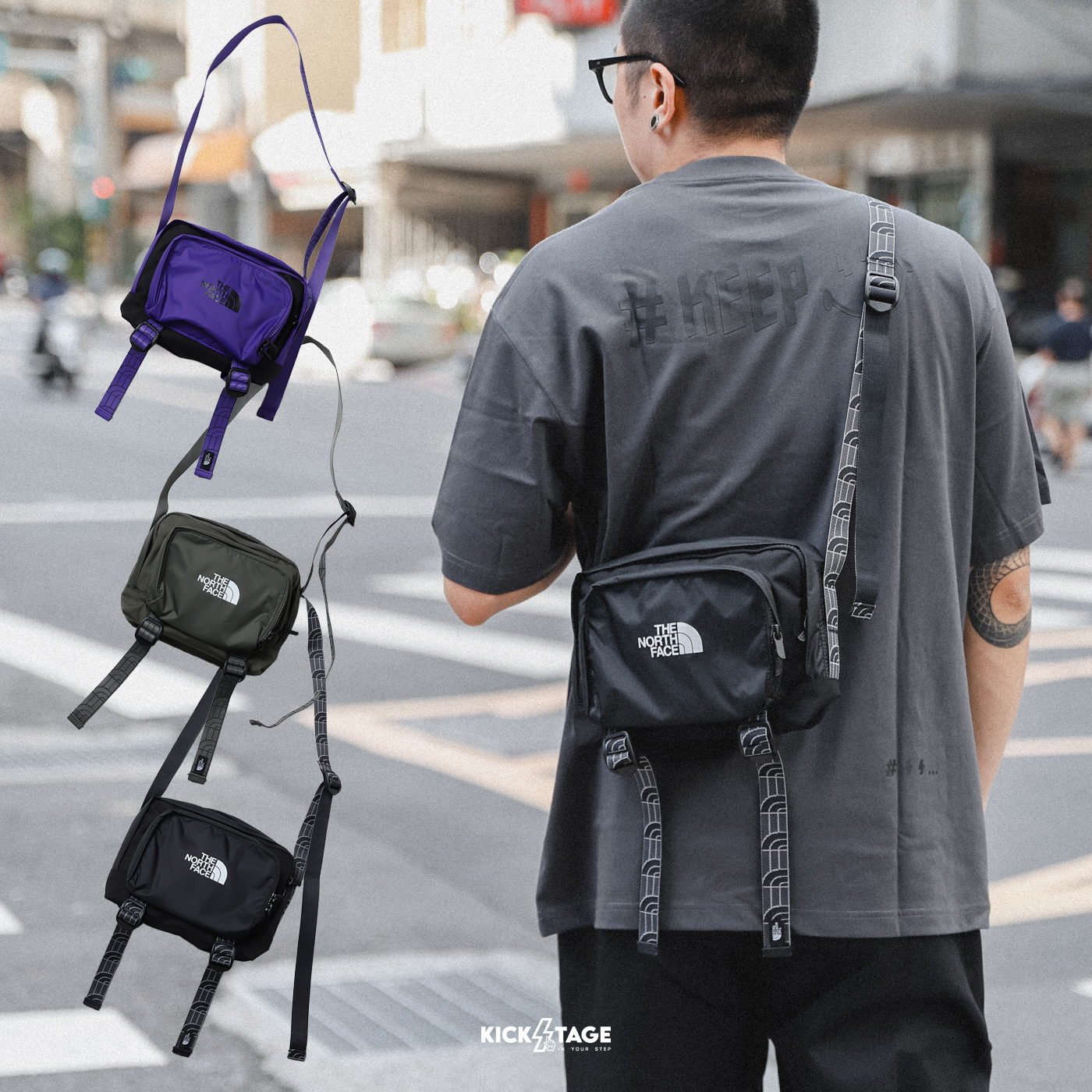 [特價售出無退換] THE NORTH FACE CITY SHOULDER BAG 紫標平替 綠色 黑色 紫色 大容量 休閒 側背 單肩包【NF0A8AMV】25SALE