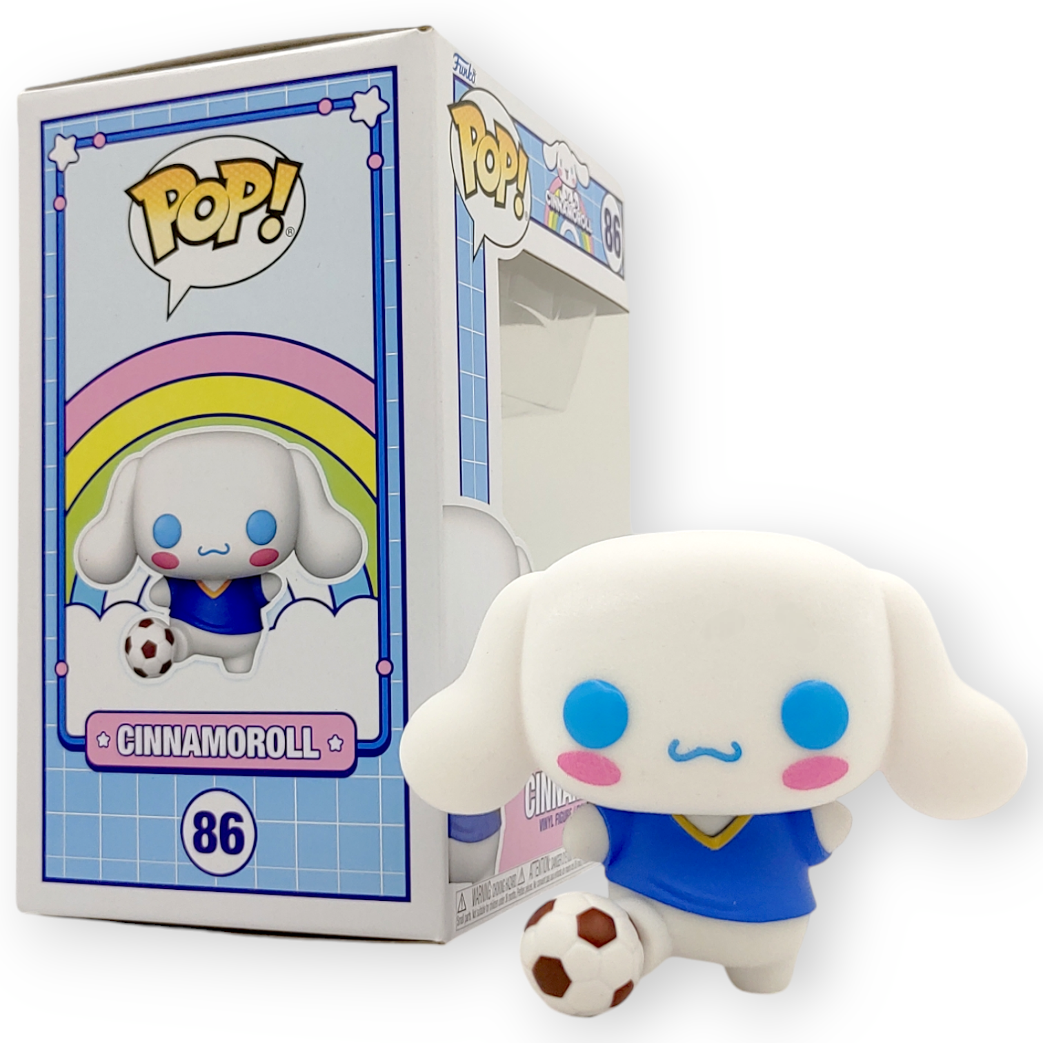 FUNKO POP <Cinnamoroll>Cinnamoroll玉桂狗_踢足球(絨毛版)-No.86