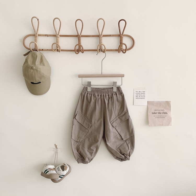 鬆緊縮口工裝褲