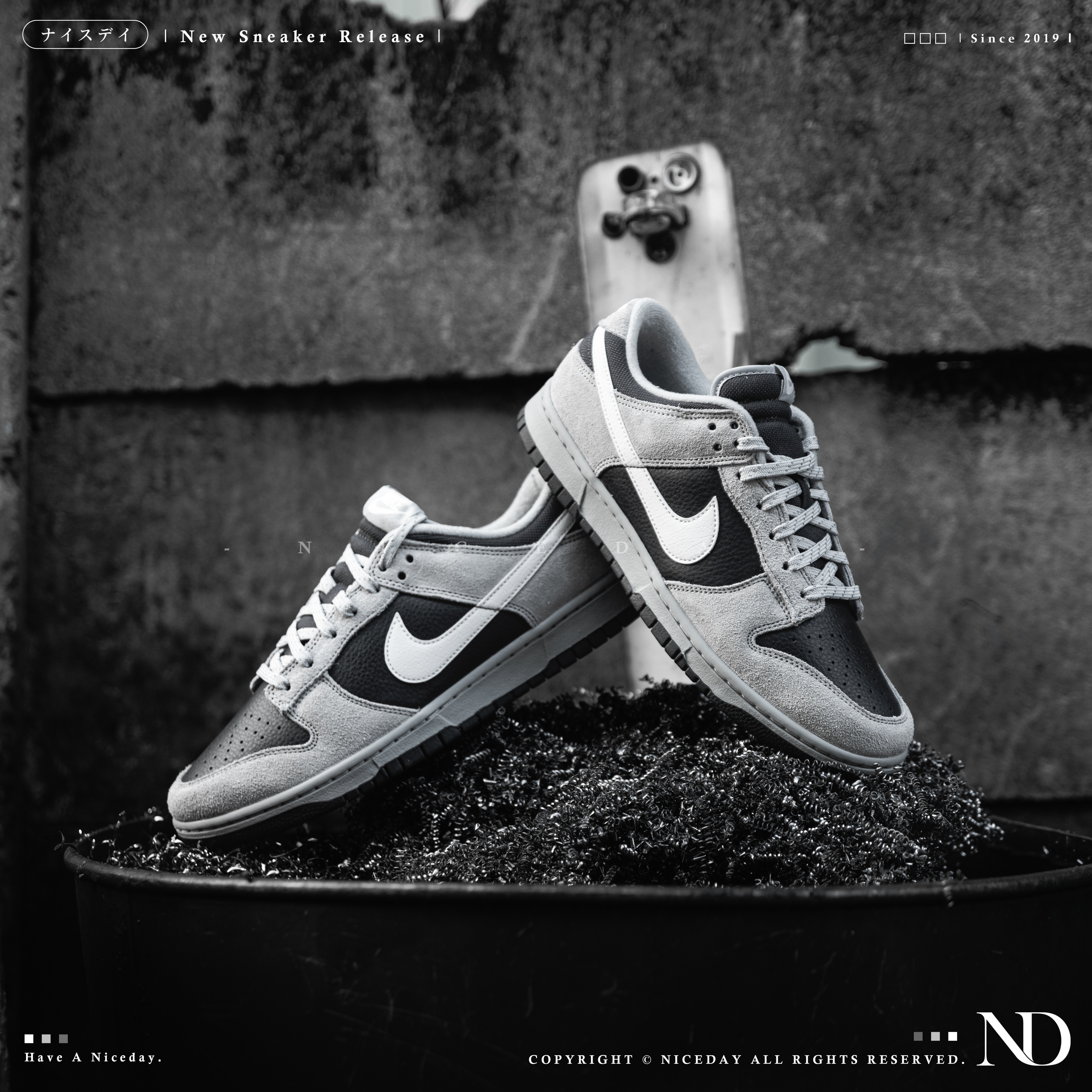 NICEDAY 部分現貨/代購 Nike Dunk Low 反光反轉煙灰 麂皮 灰 黑 男女尺寸