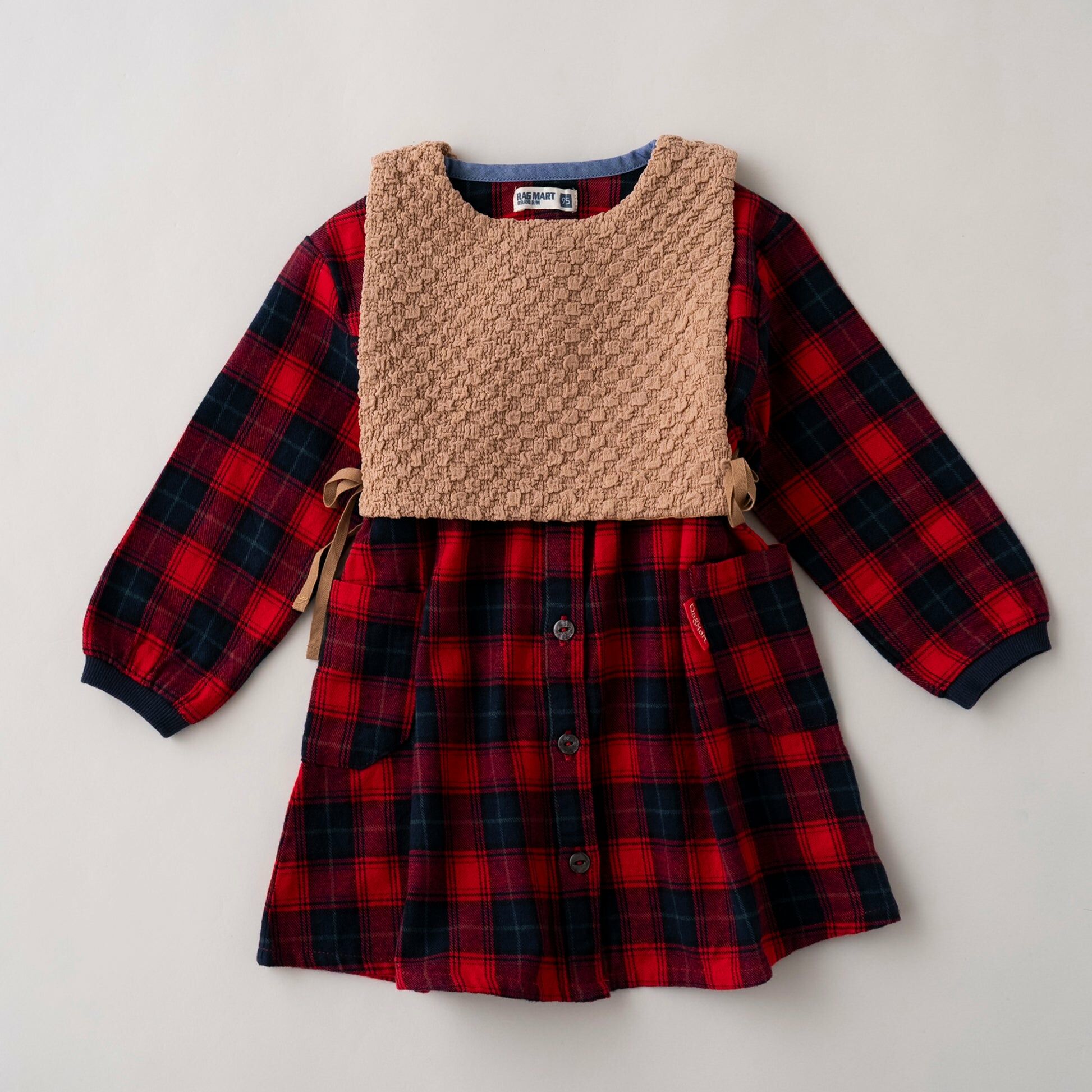 Rag-mart 紅色格仔裙連馬甲
